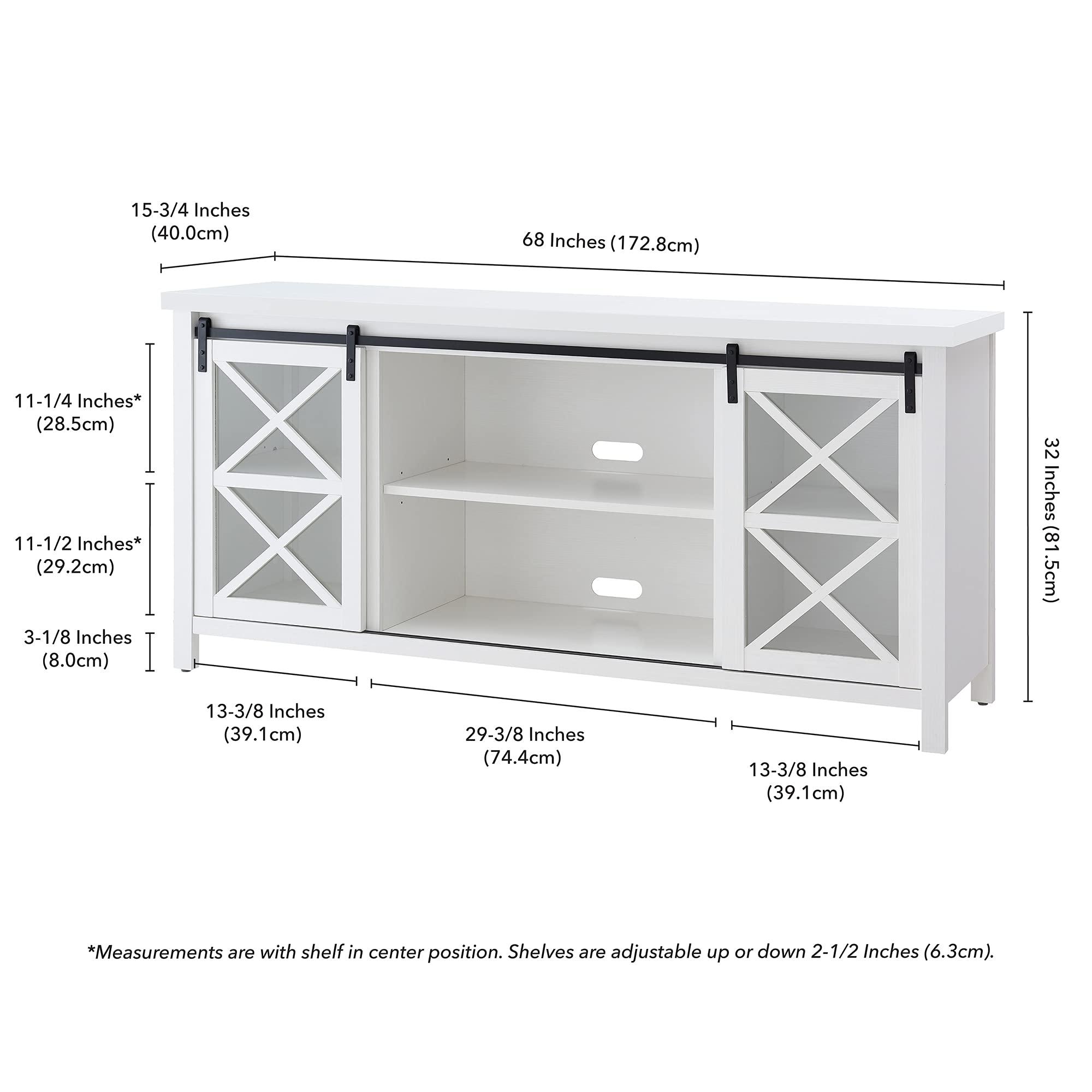 Henn&Hart Clementine Rectangular TV Stand for TV's up to 80" in White
