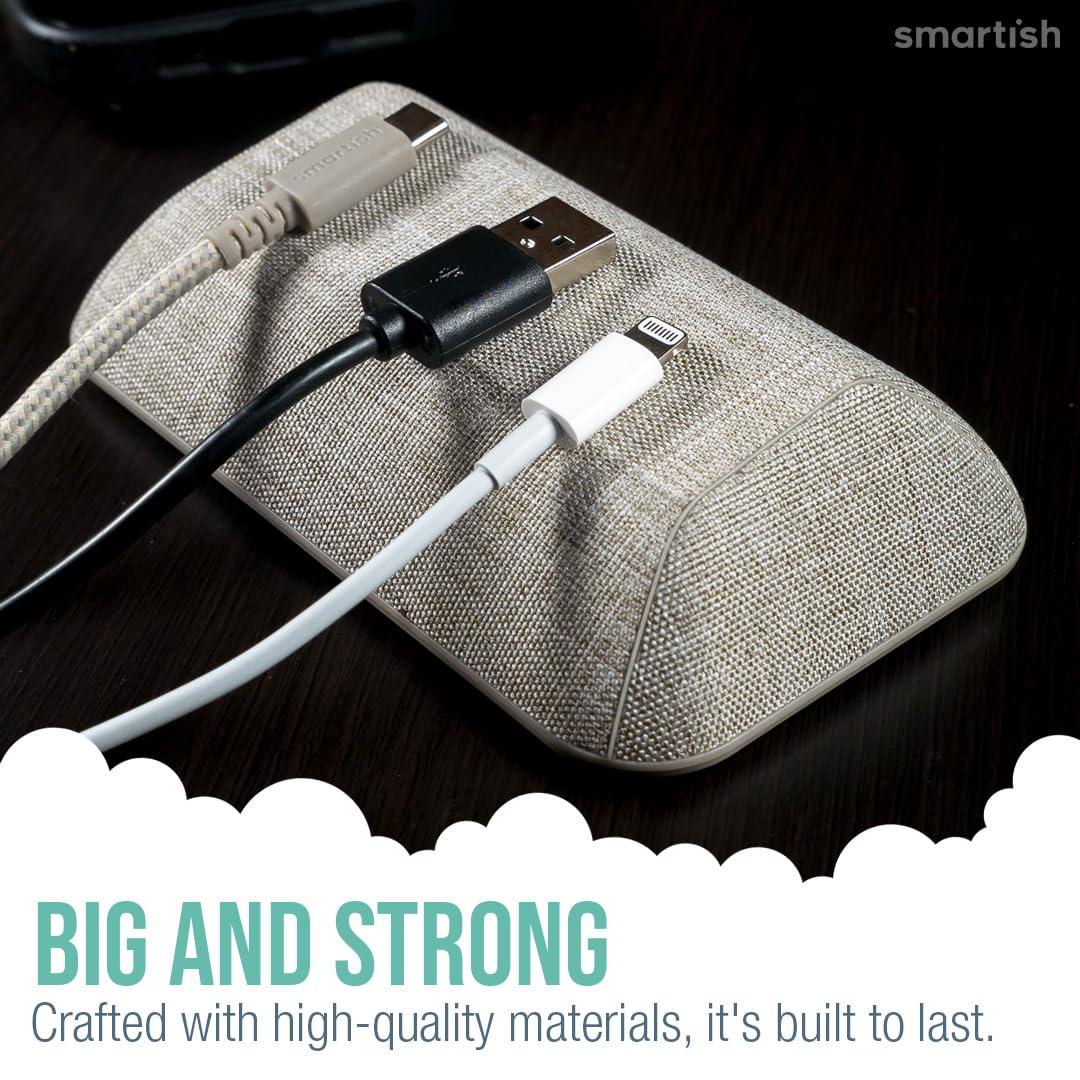 Smartish Smartish Bigger Cable Wrangler and Charger Bundle - Cable Organizer with 2-in-1 USB-C to USB-C/Lightning Cable Fast Charger 100W - Lightly Toasted Beige