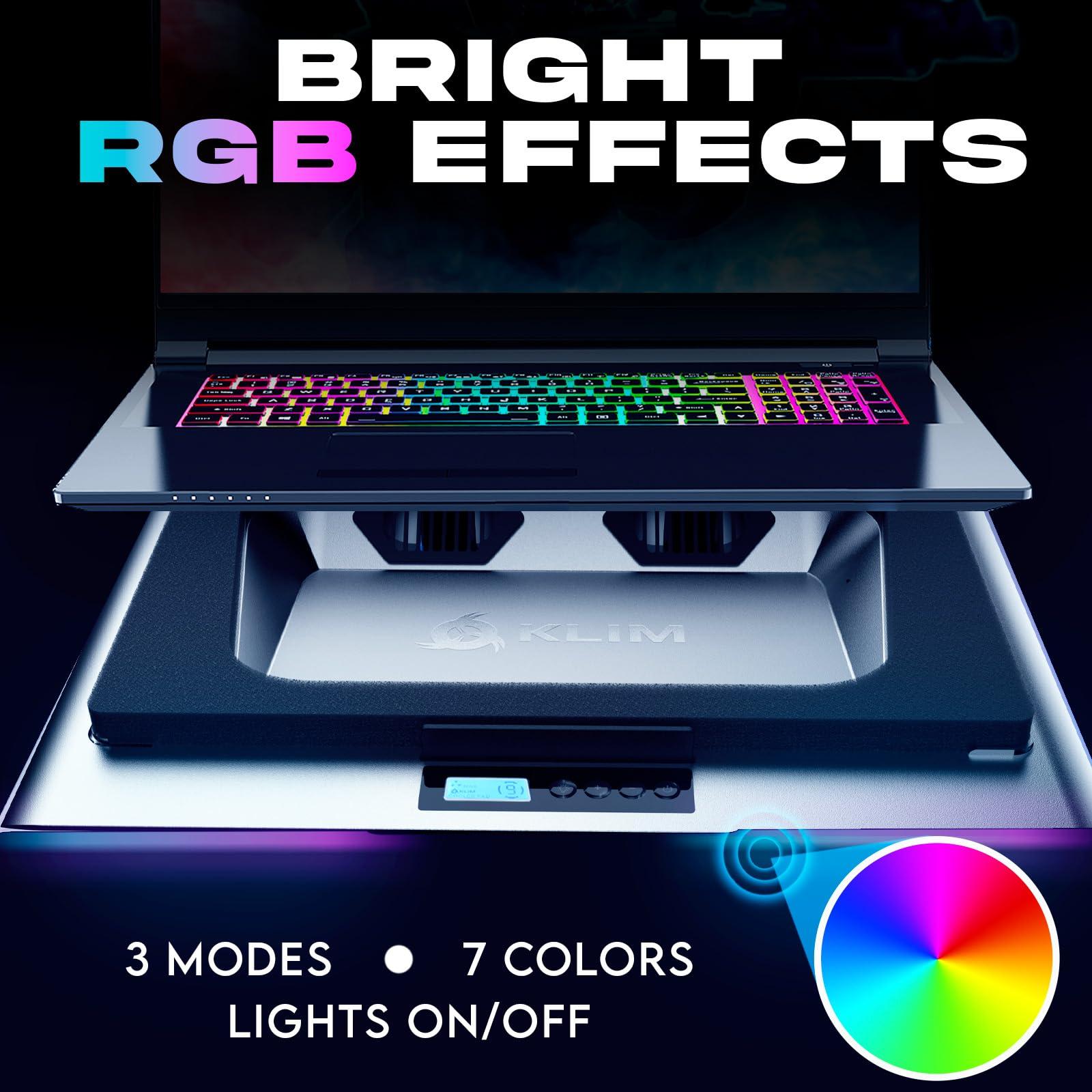 KLIM KLIM Everest Laptop Cooling Pad | New Version 2024 | Powerful Turbo-Fan 4300 RPM Laptop Cooler | Sealed Foam for Maximum Performance | Avoid Overheating and Protect Your Gaming Laptop | 14-17.3 in