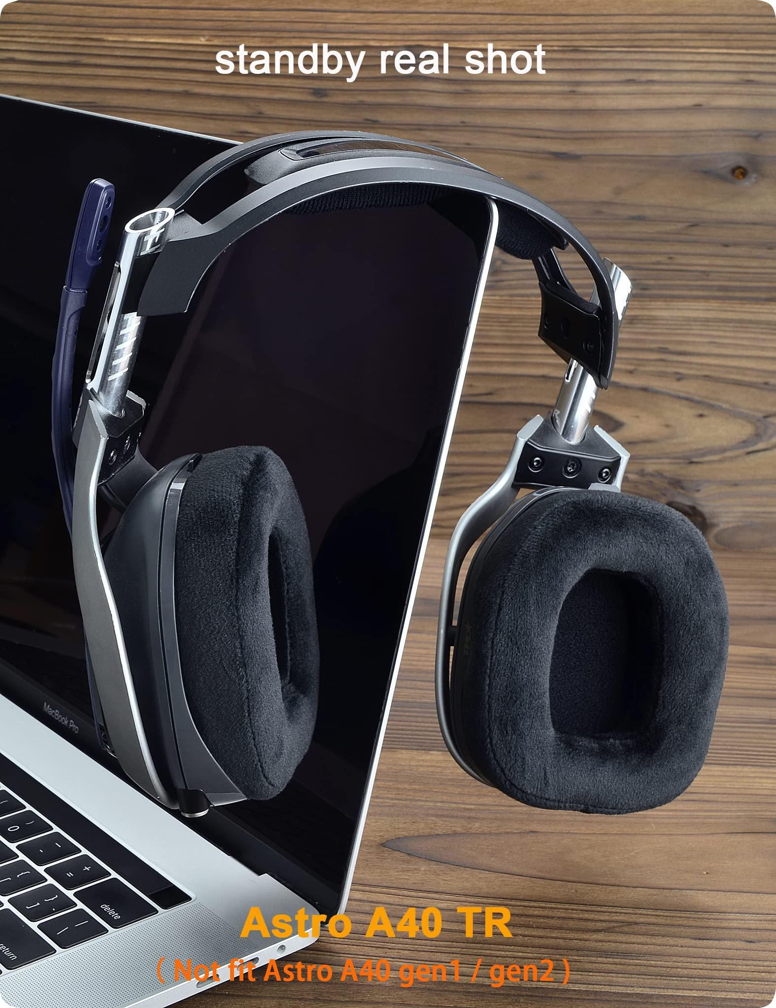 defean A40 TR Mod Kit defean Replacement Earpads and Headband Compatible with Astro Gaming A40 TR Headset,Ear Cushions, Upgrade High-Density Noise Cancelling Foam, Added Thickness (Black Velour)