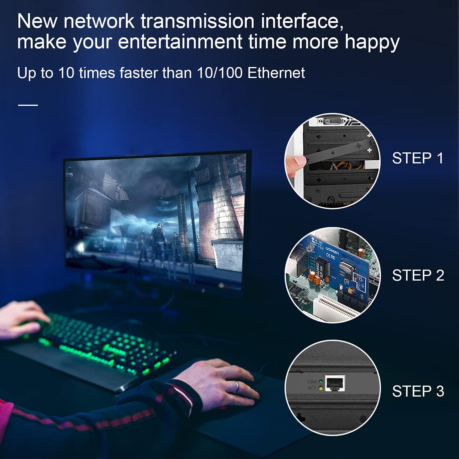 C&N Dual PCIe Gigabit Network Card 1000M PCI Express Ethernet Adapter with Intel 82575/82576 Two Ports LAN NIC Card for Support PXE for Windows/Windows Server/Linux/Freebsd/DOS with Low Profile