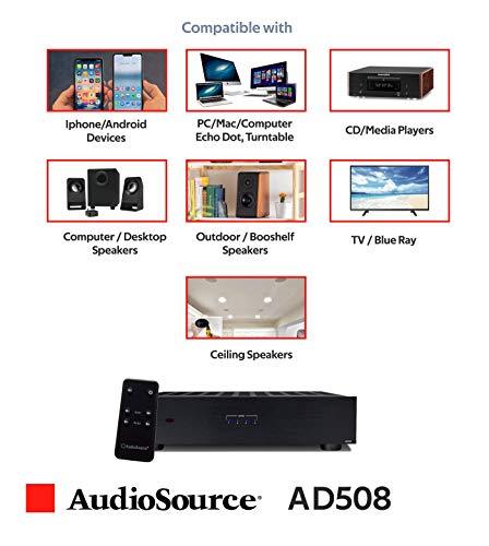 Audiosource AudioSource Digital Amplifier, 8 Channels Stereo Versatility D Amplifier AD508 for Home Sound Systems