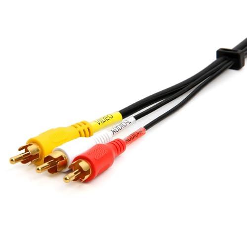 Cmple Cmple - Audio Video RCA Cables 12ft A/V Composite RCA Video Cable 3-RCA AV Cord, Video Cable for DVD Player, VHS Player, HDTV