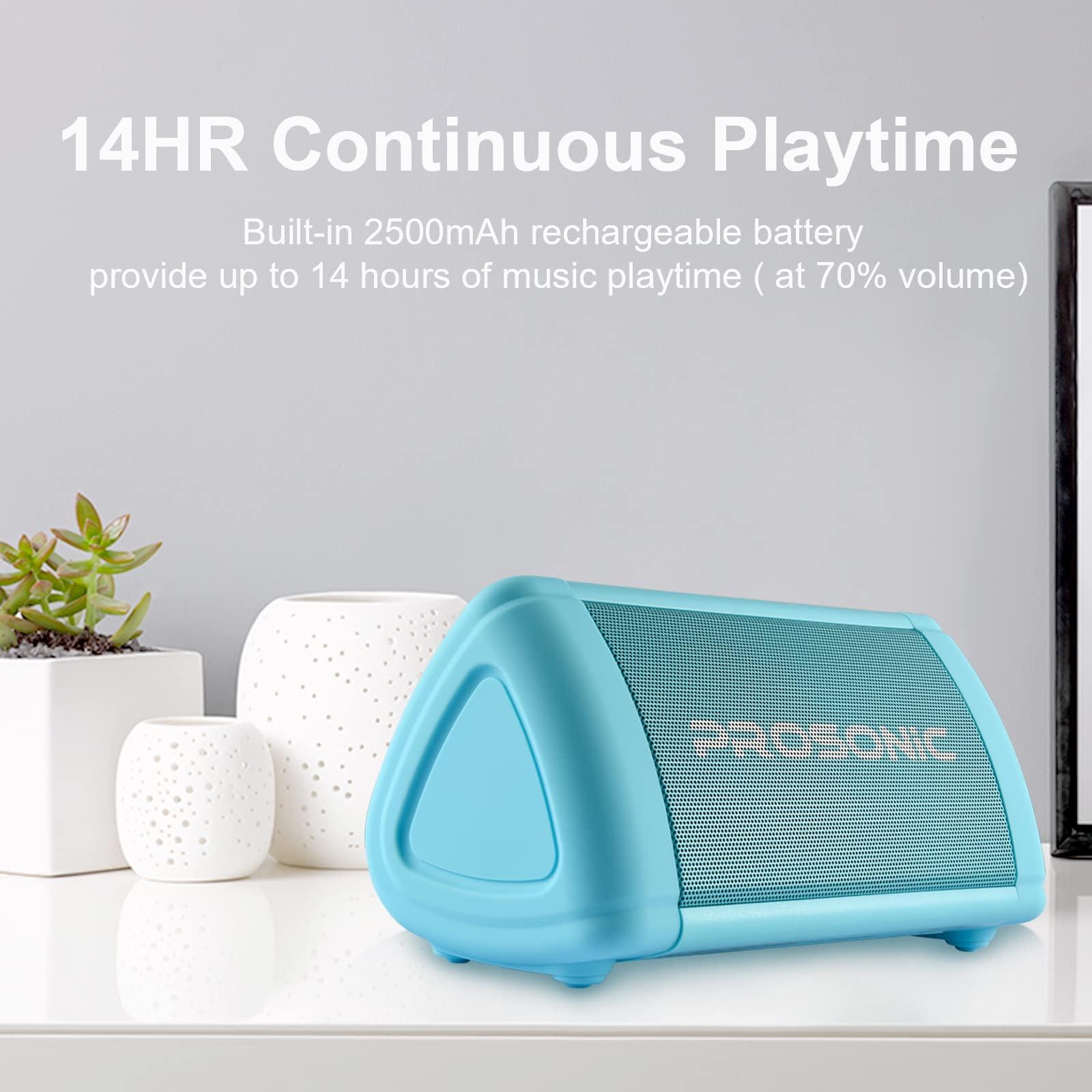 P Prosonic Prosonic BT3 Portable Wireless Bluetooth Speaker with 10W Stereo Sound & Bass Boost -Rich Sound & Intense Bass -Bluetooth 5.0 -Microphone -IPX5 -in & Outdoor Speaker (Blue)