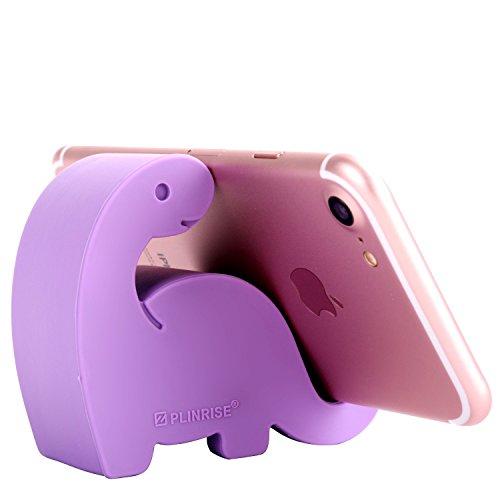 Z PLINRISE Plinrise Animal Desk Phone Stand, Update Dinosaur Silicone Office Phone Holder, Creative Phone Tablet Stand Mounts, Size:1.3" X 3.1" X 2.8"(Purple)