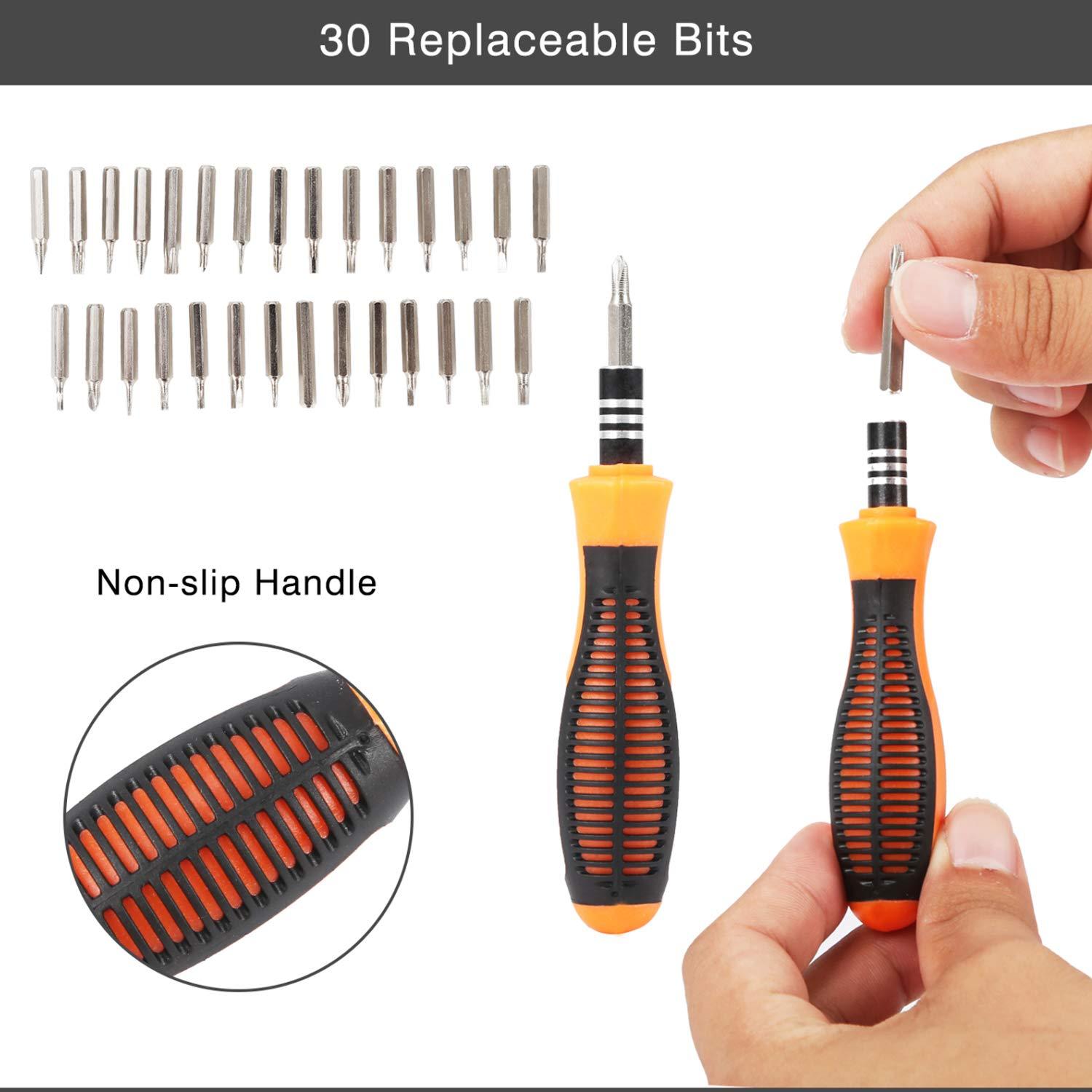 Harita 31 in 1 Magnetic Screwdriver Set with Non-Slip Handle, Small Screwdrivers Repair Tool Kit for iPhone, iPad, Computer, Watch, Glasses, Camera, Electronic