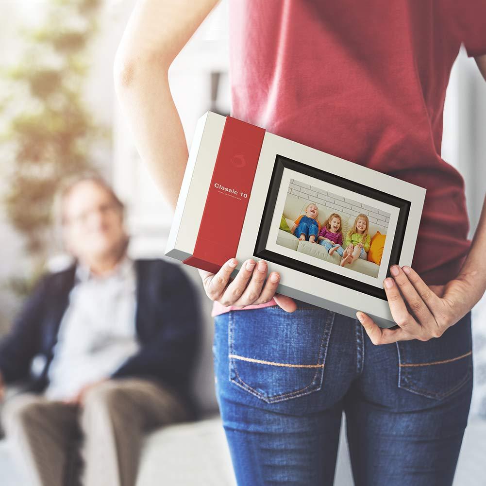 Dragon Touch Dragon Touch Digital Picture Frame WiFi 10 inch IPS Touch Screen Digital Photo Frame Display, 32GB Storage, Auto-Rotate, Share Photos via App, Email, Cloud, Classic 10 Brown, PUUDUU