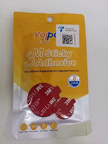 volport 3M Sticky Adhesive Replacement Parts for Pops Socket Base, 6pcs 1.38 Circle Double Sided Tape for Collapsible Grip Stand's Back, 2pcs VHB Sticker Pads for Car Socket Mount & Cell Phone Magnetic Holder