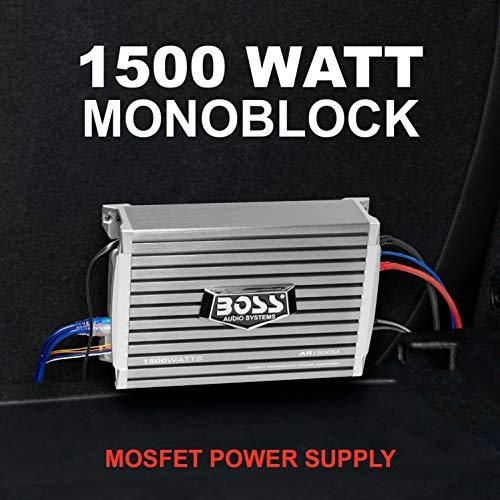 BOSS Audio Systems BOSS Audio Systems AR1500M Car Amplifier - 1500 Watts Max Power, 2 4 Ohm Stable, Class AB, Monoblock, Mosfet Power Supply, Remote Subwoofer Control