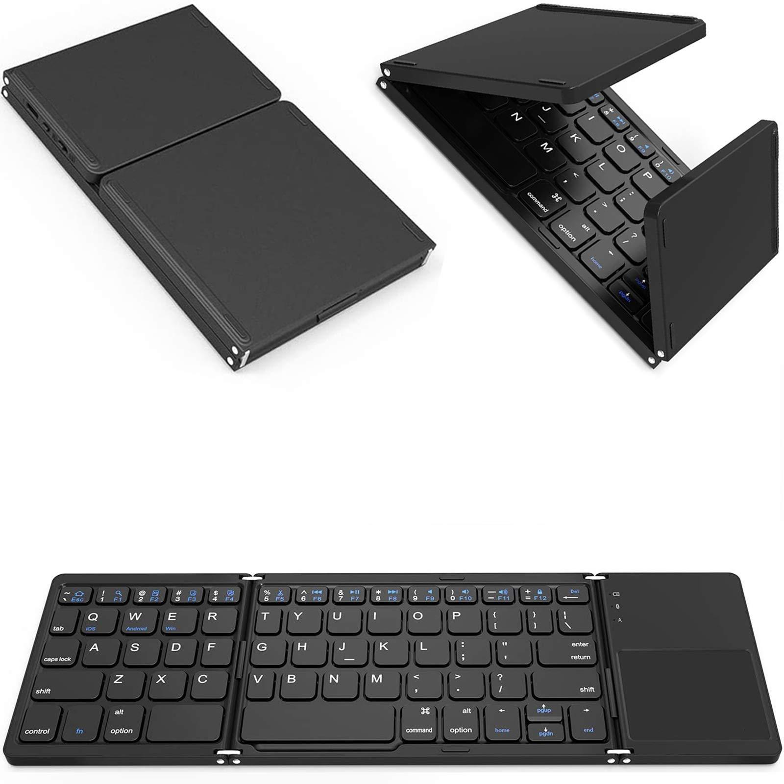 Tek Styz Tek Styz Slim Foldable Wireless Keyboard Compatible with Xiaomi Mi 9 SE TOUCHPAD Mouse is Universal Providing 48H Use, 560 Days Standby, Portable, Compact, Tri-Fold, Rechargeable!