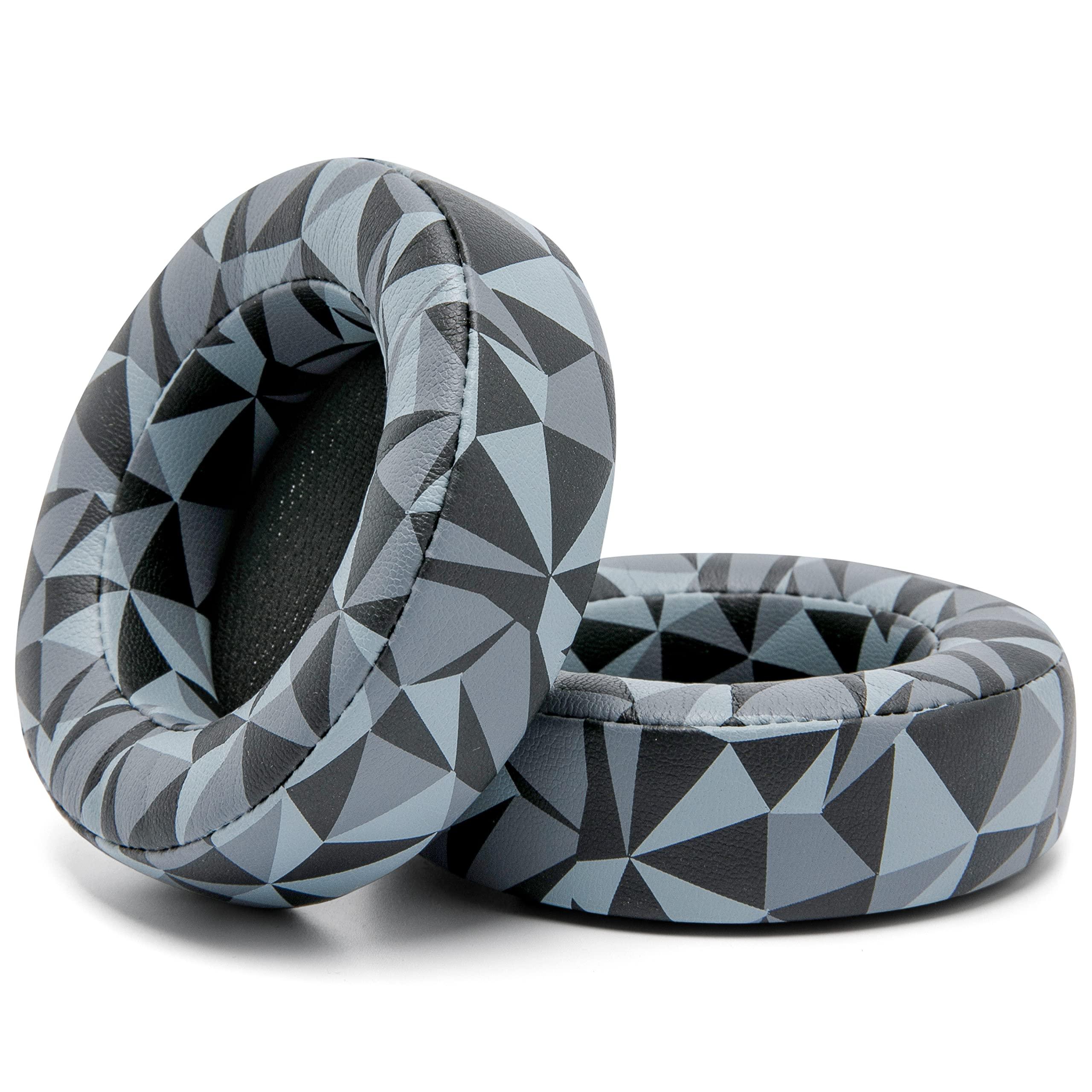 WC WC Upgraded Replacement Earpads for Corsair Virtuoso Gaming Headset Made by Wicked Cushions | Improved Durability, Thickness, Softer Leather, and Sound Isolation | (Geo Grey)