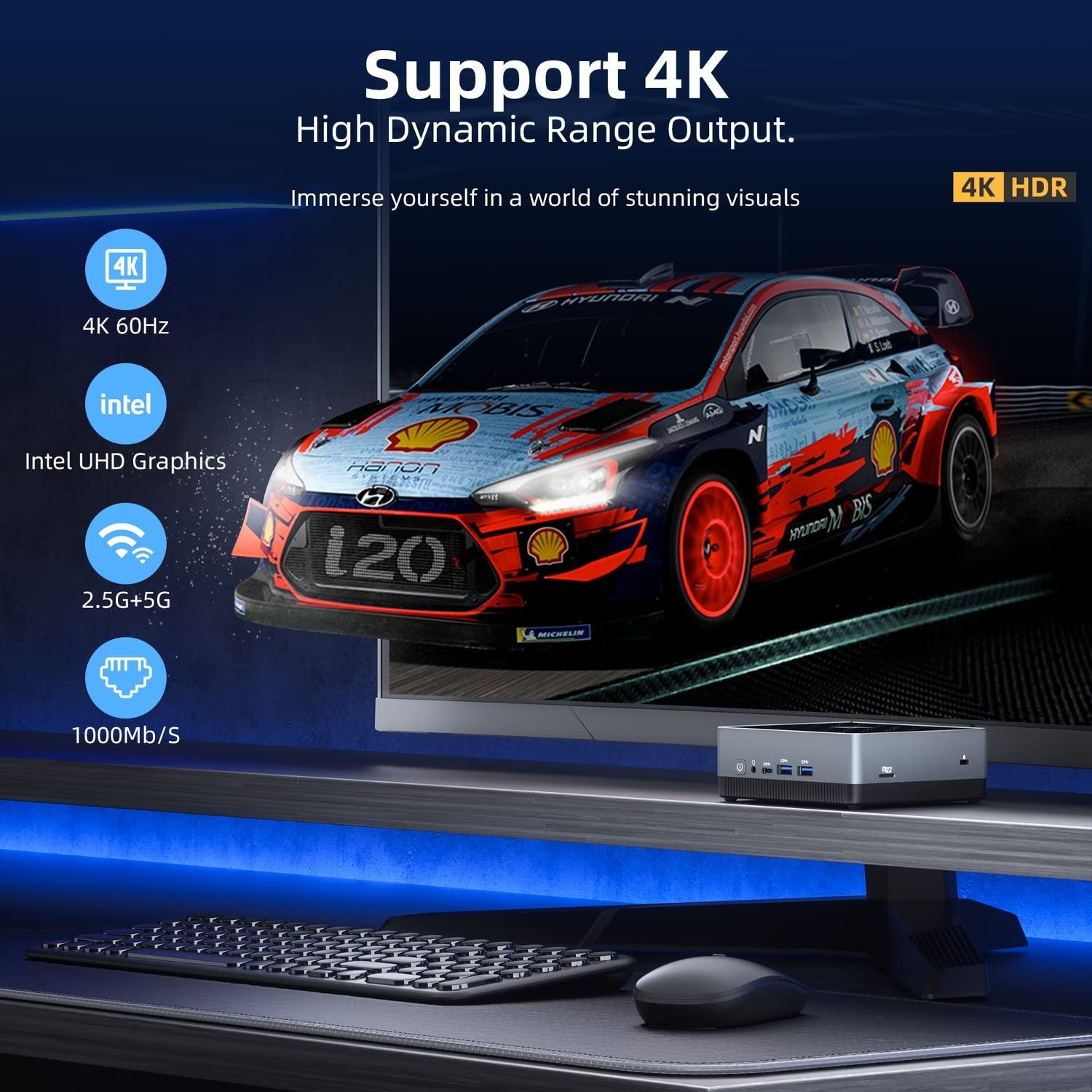 CyberGeek CyberGeek Mini-pcs Intel N5095A Quad-Core(Beat N5105) Up to 2.9Ghz, Mini Desktop Computer 16GB DDR4 RAM 512GB PCIe SSD, Small PC Supports 4K Dual Display, WiFi, BT, RJ45, 4 USB, VESA for Home Office