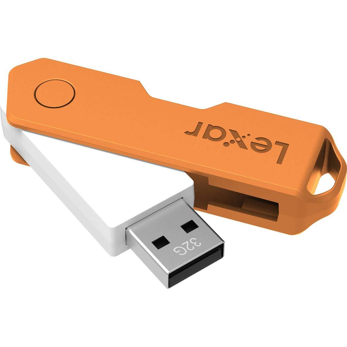 Lexar Lexar JumpDrive TwistTurn2 32GB USB 2.0 Flash Drive, Orange (LJDTT2-32GABNAOG)
