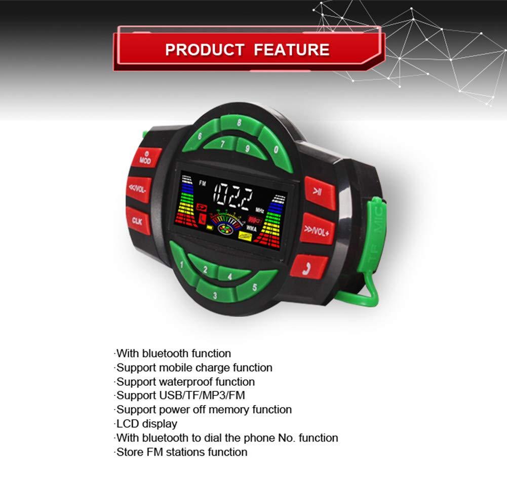 XYC XYC UTV ATV Bluetooth Amplifier Sound System Hand-Free Speakers FM USB Audio System Stereo 3 Inch Speakers 12V Motorcycle Waterproof Audio FM Radio Stereo Speaker (Blue&Silver Star)