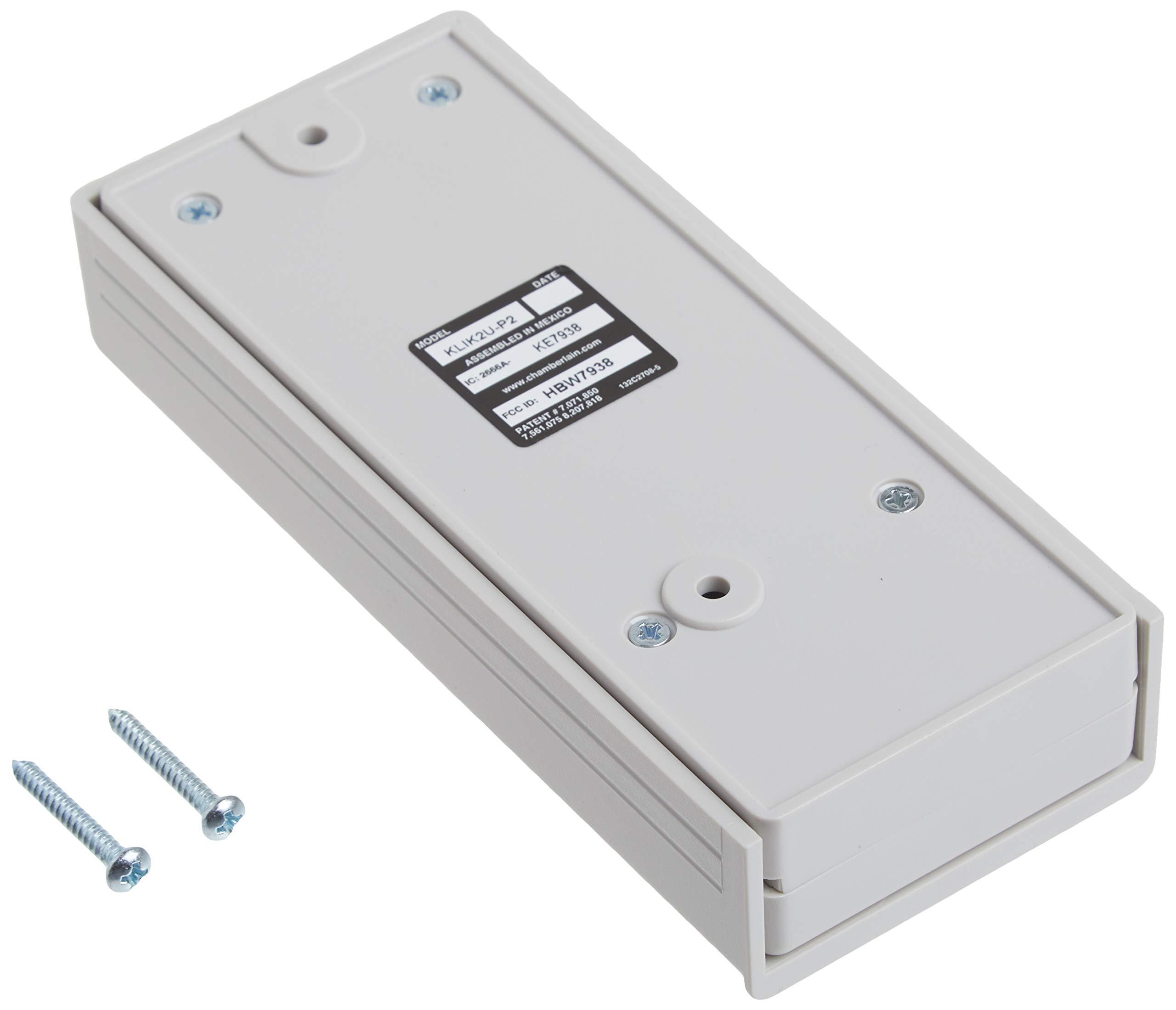 CHAMBERLAIN CHAMBERLAIN Clicker Keyless Entry KLIK2U-P2, Works with Chamberlain, LiftMaster, Craftsman, Genie and More, Security +2.0 Compatible Garage Door Opener Keypad, White