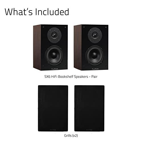 Fluance Fluance Elite High Definition 2-Way Bookshelf Surround Sound Speakers for 2-Channel Stereo Listening or Home Theater System - Natural Walnut/Pair (SX6W)