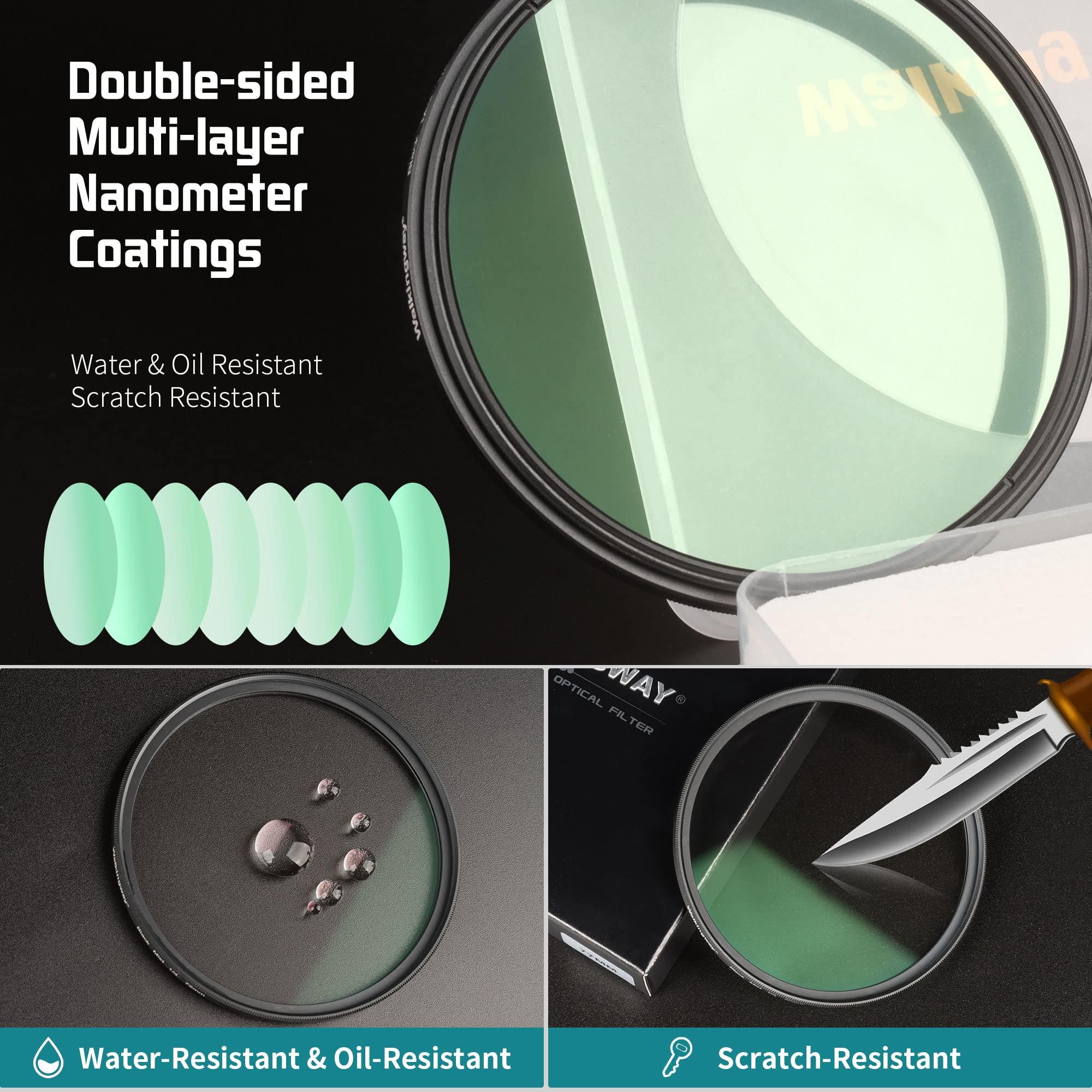 Walking Way WalkingWay 77mm Black Diffusion Filter 1/8 Pro Mist Camera Lens Filter Soft Dreamy Cinematic Effect Hazy Diffuser with Ultra Slim and Optical Glass for Portrait/Vlog/Photography/Video