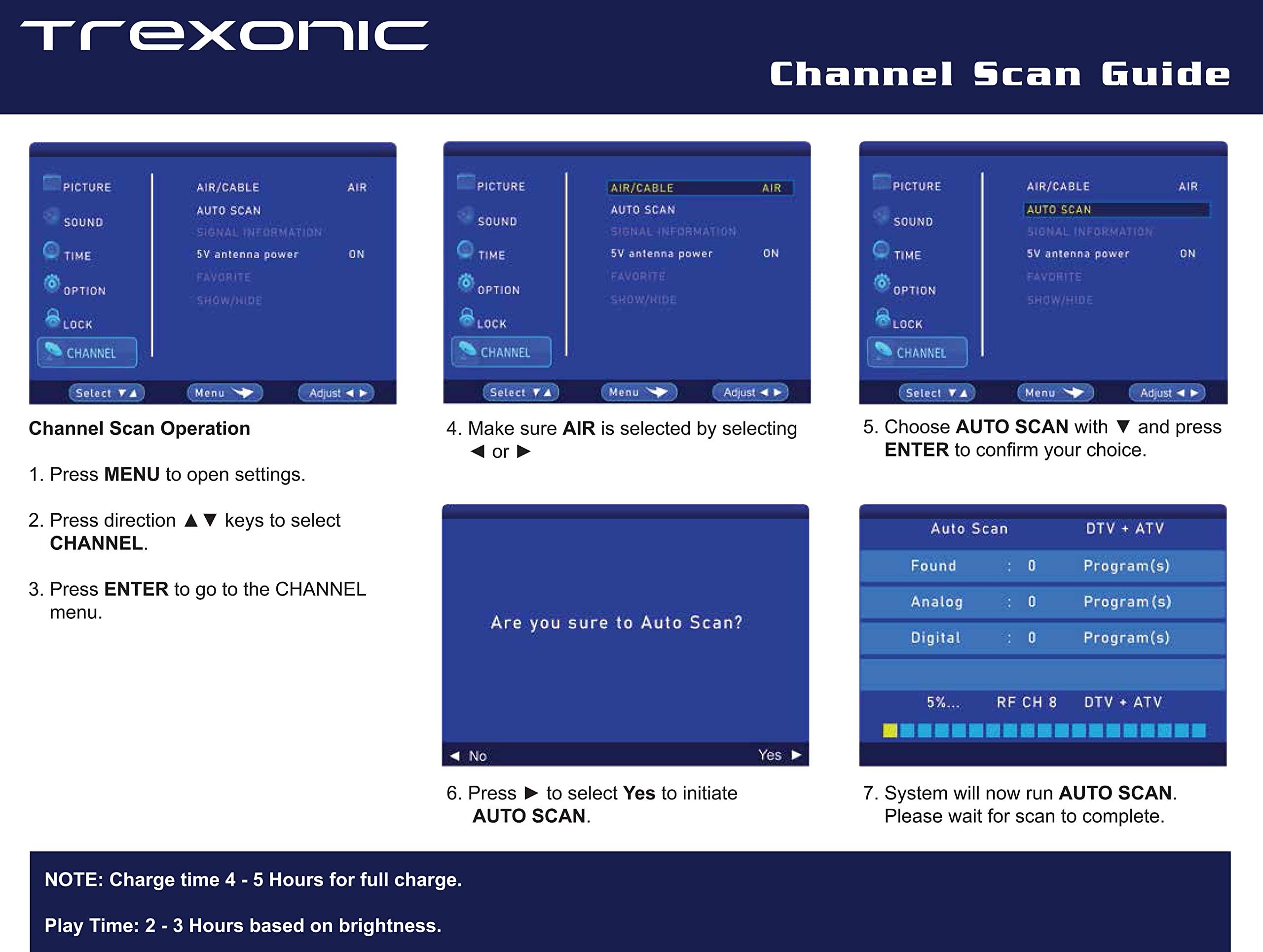 Trexonic Trexonic Portable Rechargeable 15.4 Inch LED TV with HDMI, SD/MMC, USB, VGA, AV in/Out & Built-in Digital Tuner, TRX-D15