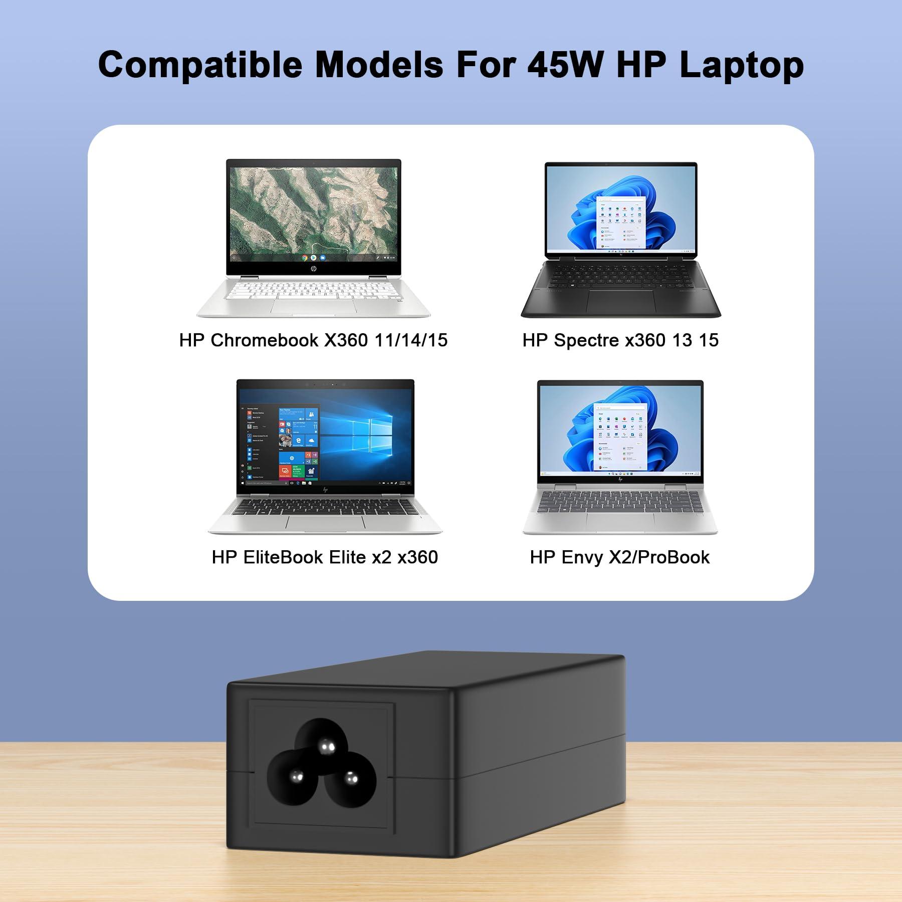 YEOTSMUT Chromebook Charger-45W USB-C Laptop Charger for HP