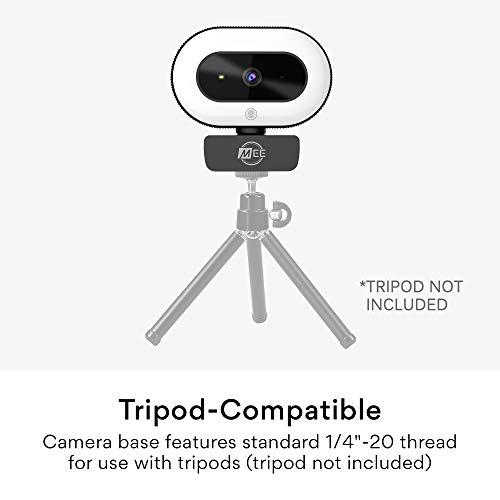 MEE audio MEE audio CL8A 1080p HD Webcam with Ring Light, Microphone, Autofocus, Low Light Correction, 360° Rotation; USB Streaming Web Camera for Video Calling via Zoom/Skype on Computer PC Mac Laptop Desktop