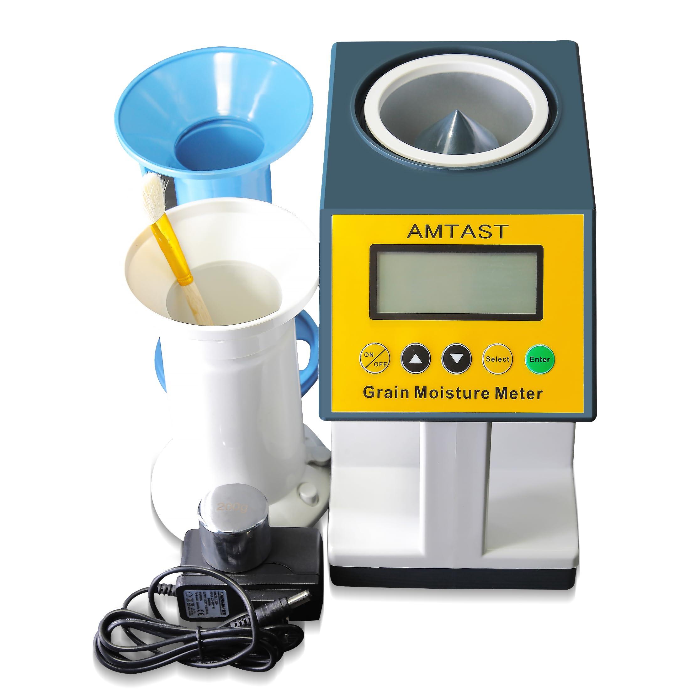 AMTAST Grains Moisture Density Weight Tester Grain Moisture Meter Smart Density Tester for 24 Kinds of Grains, Hazelnut, Coffee Beans, Cocoa Beans, Rice, Wheat, Corn, Upgraded Grain Moisture Tester GM005