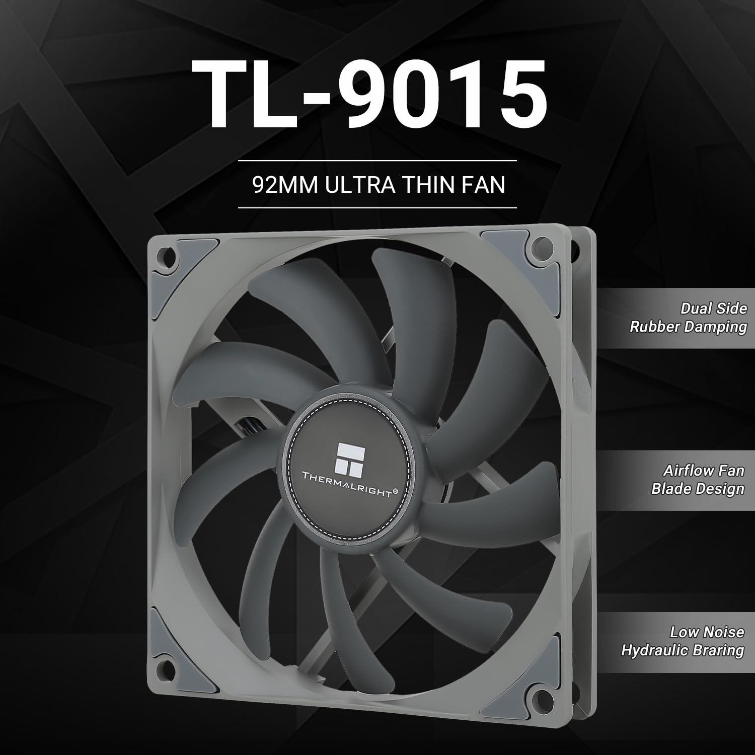 Thermalright Thermalright TL-9015 9cm Slim Fan, Hydraulic Bearing 15mm Slim case Fan, 4pin PWM 2700 Speed.