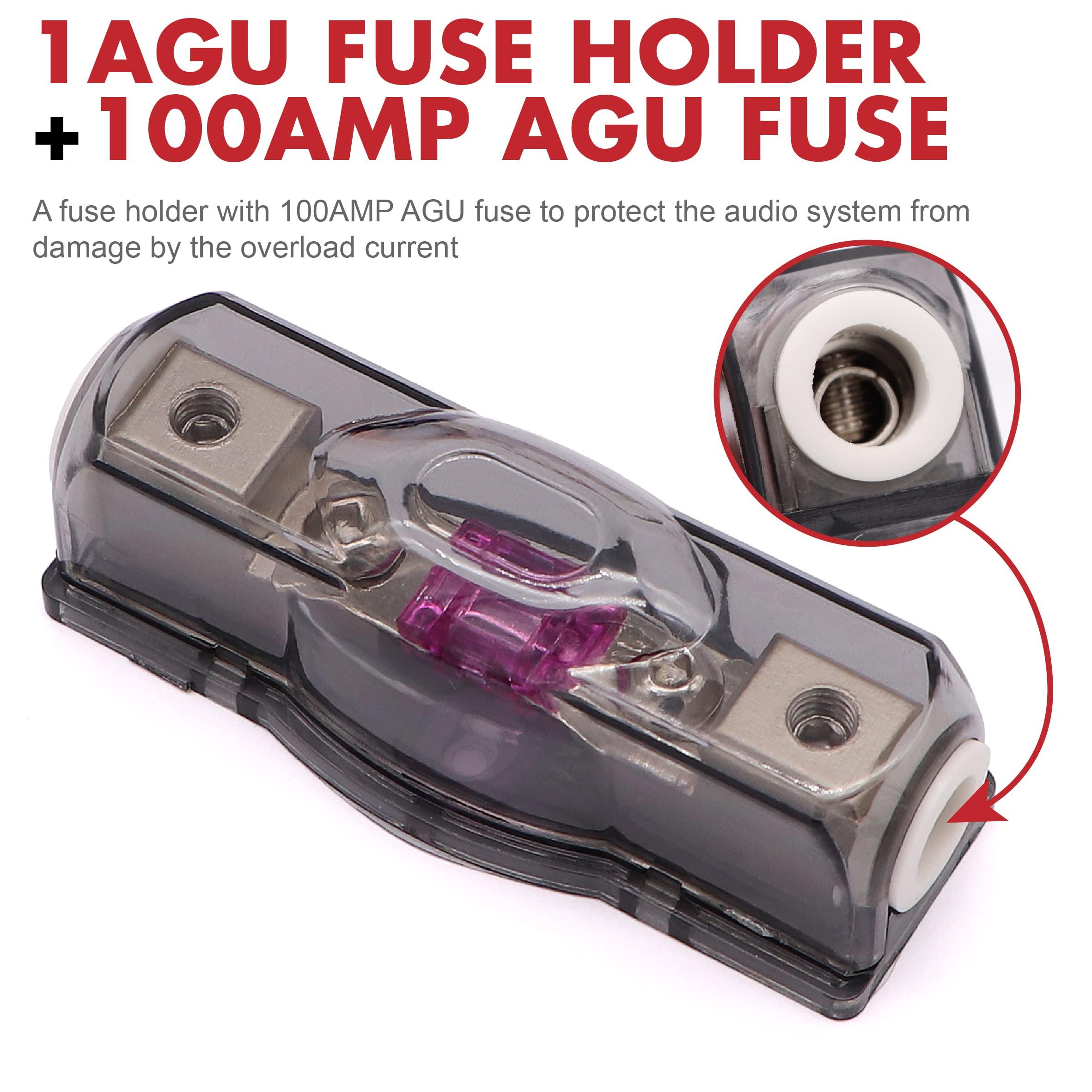 Jeemitery 0 Gauge Car Amp Wiring Kit up to 3000W Car Amplifier Installation Wiring Helps You Make Connections and Brings Power to Your Radio, Subwoofers Speakers