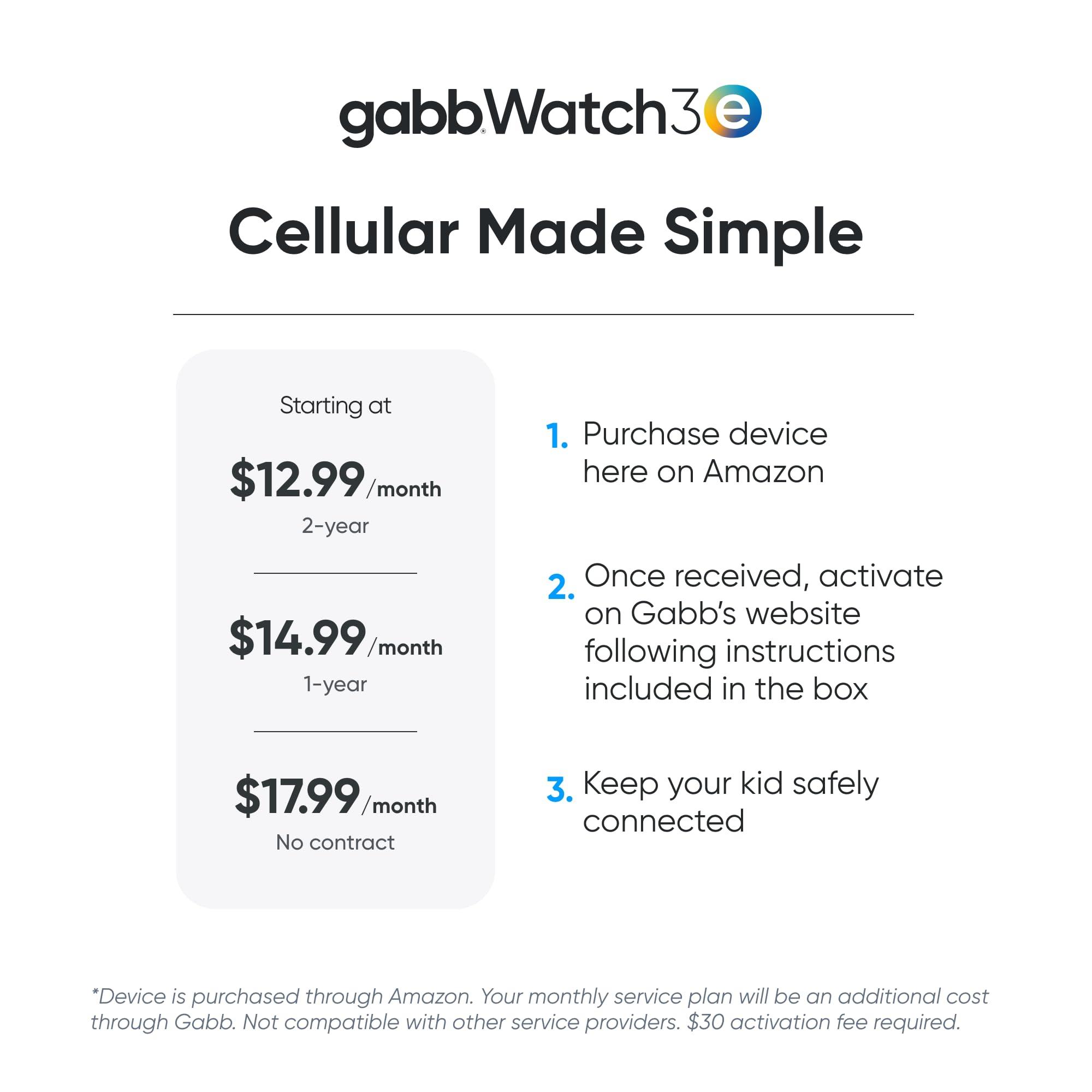 Gabb Gabb Watch 3e - GPS Tracker for Kids, Digital Smart Watch, No Social Media or Internet, Fees Required (Silver)