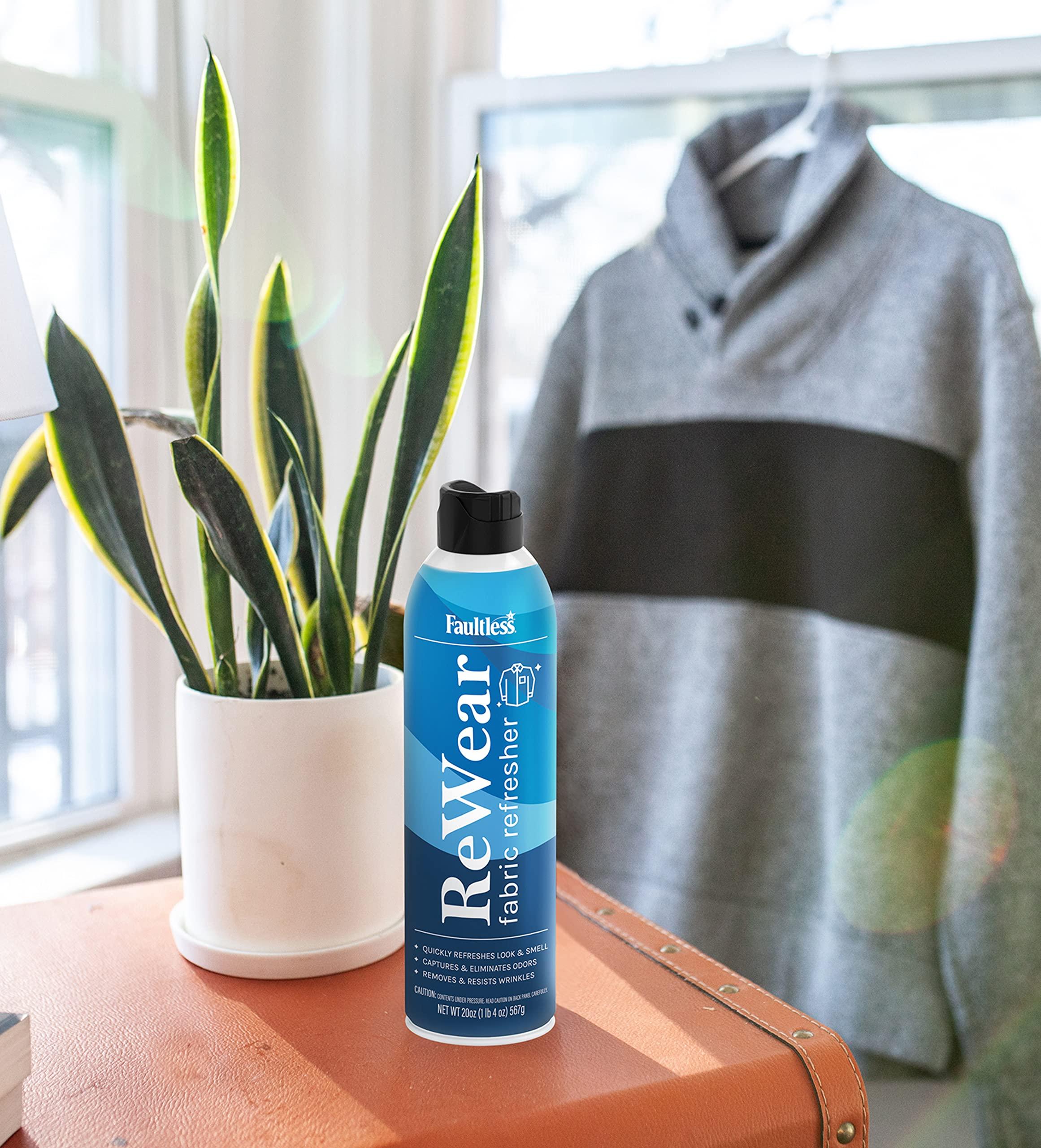 Faultless Faultless ReWear Dry Wash Spray for Clothing Wrinkle Remover, Fabric Refresher Spray, Captures Odors Like Dry Shampoo for Clothes: Fresh Look W/Out Laundry, 20oz