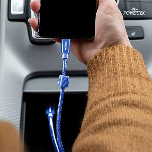 LIQUIPEL LIQUIPEL Powertek Glitter MFi Certified Charger Compatible for Apple iPhone, iPad, 6ft Cable, Lightning to USB Cable Cord, Fast Charging Lightning Cable (Navy Blue)