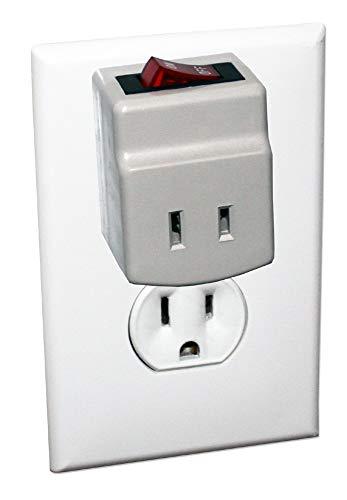 QVS QVS PA-1P Single-Port Power Adaptor with Lighted On/Off Switch, Off-White