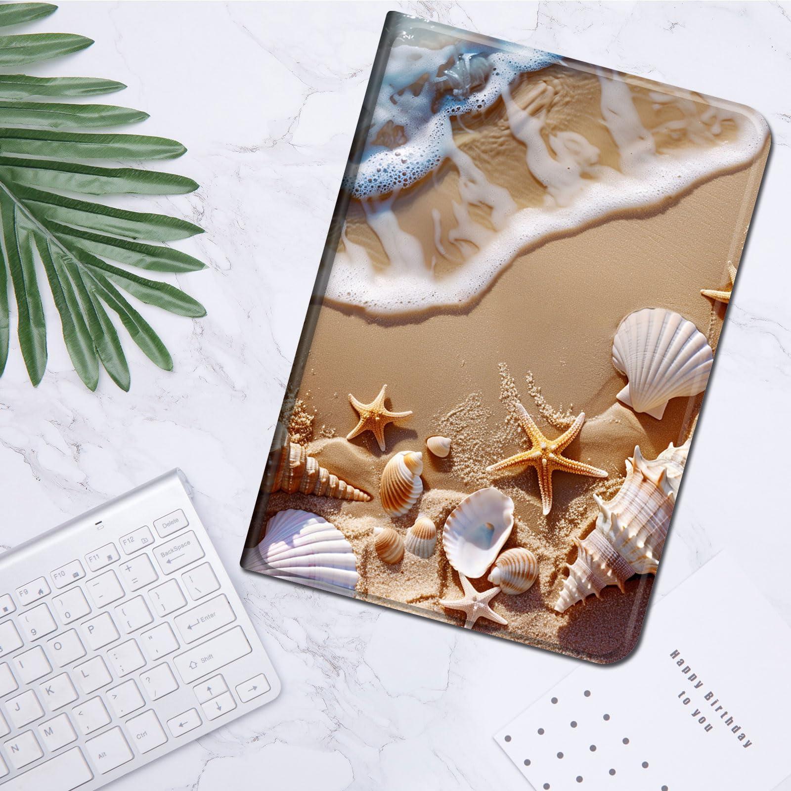 Mxfdegf Case for Samsung Galaxy Tab E 9.6 (SM-T560/T561/T567V),Slim Lightweight Smart Shell Stand Cover with Auto Wake/Sleep Case for 9.6" Samsung Galaxy Tab E 9.6 T560 Tablet,Seashells Starfishes Beach