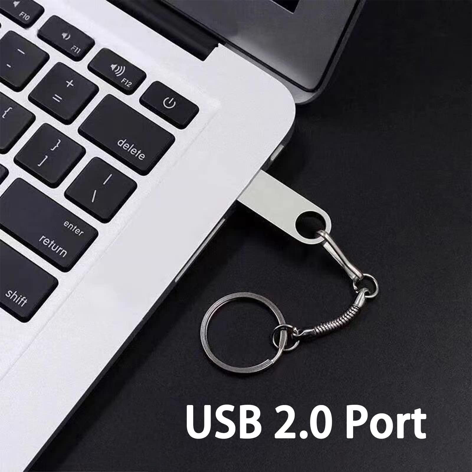 Bucenale Custom Logo USB 2.0 Flash Drive Bulk Personalized USB Thumb Drive with Keychain and USB C Adapter Engraved Free Metal Pen Drive - as Promotional Gift 50 Pack Wholesale(4GB,25PCS Silver+25PCS Gold)