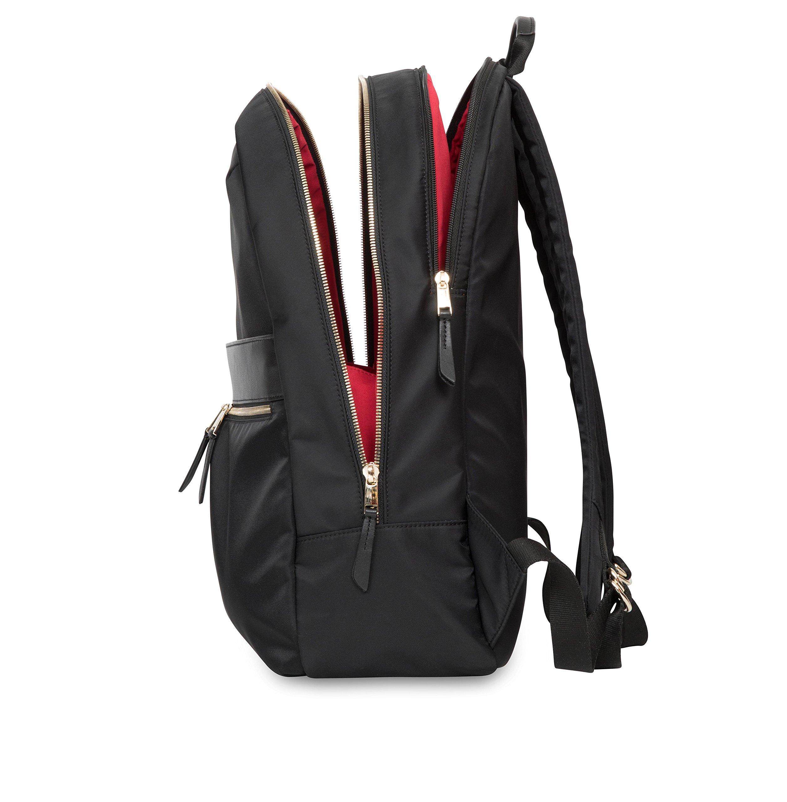 KNOMO KNOMO Beaufort 15.6" Laptop Backpack Work Bag Purse for Women Large Travel Rucksack with Golden Zip, Black