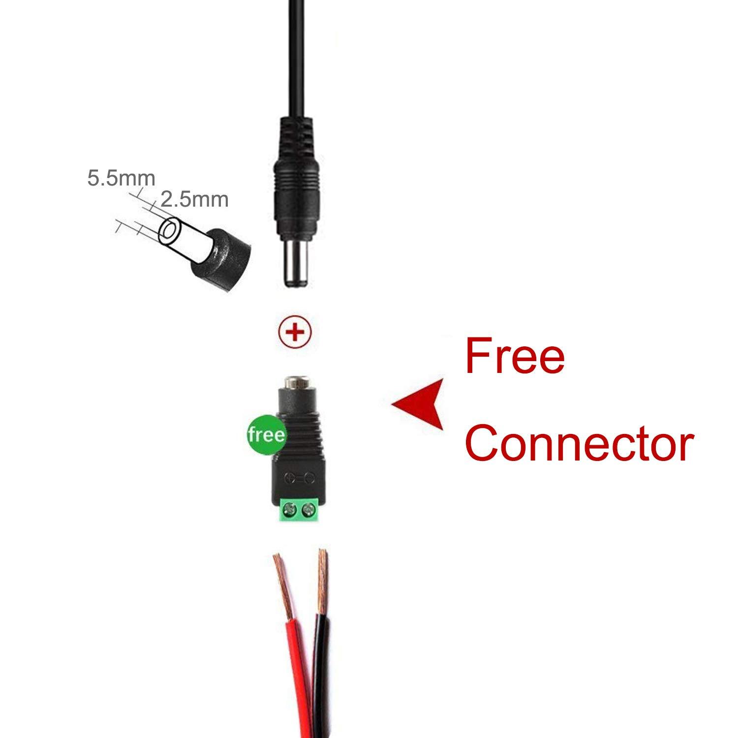 COOLM 12V 5A Power Supply, COOLM AC to DC 12V 5A 60W Power Adapter Charger AC 100V - 240V Transformer 5.5x2.5mm DC Output Jack for 5050 3528 LED Strip Light LED Driver CCTV Security System