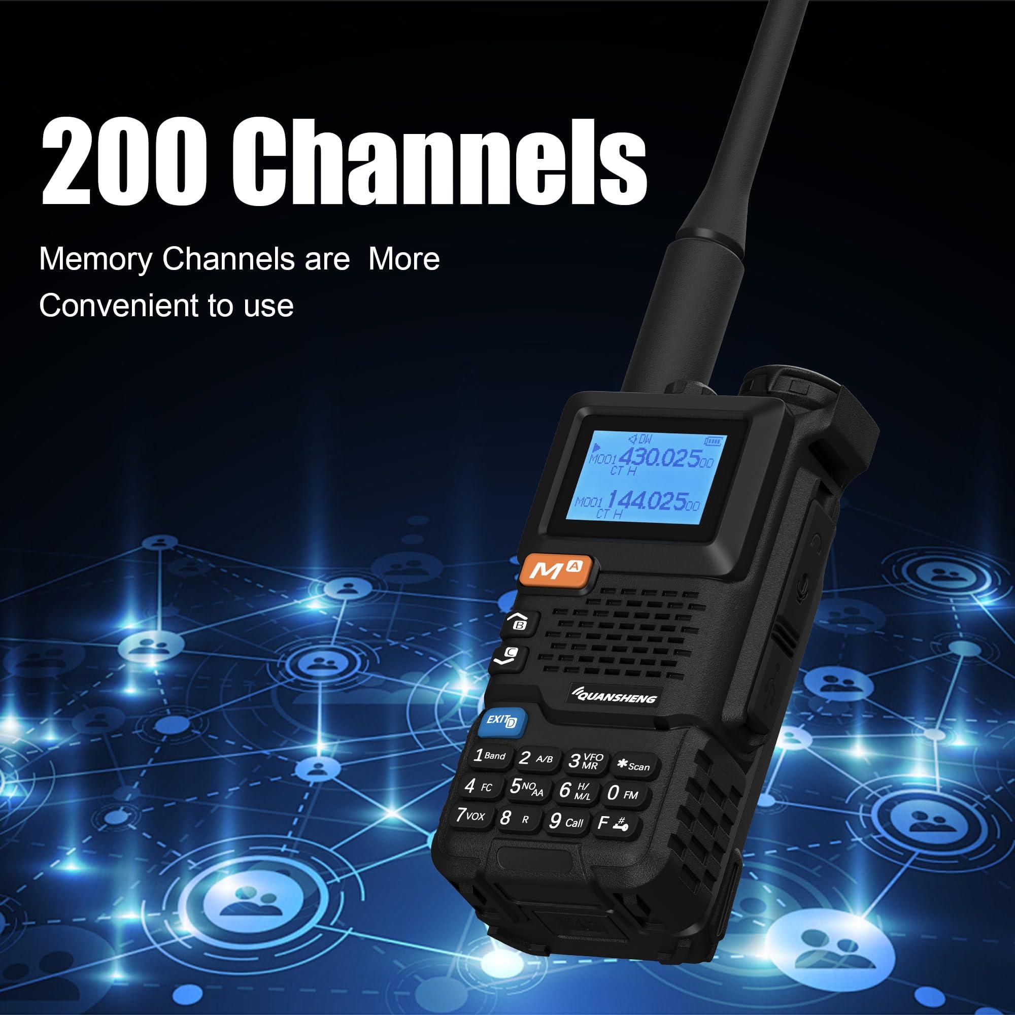 QUANSHENG QUANSHENG UV-5R Plus Walkie Talkie Am Fm Two Way Radio Long Range NOAA Wireless Copy Frequency USB Charger Ham Radio 2 Pack with 771 Antenna