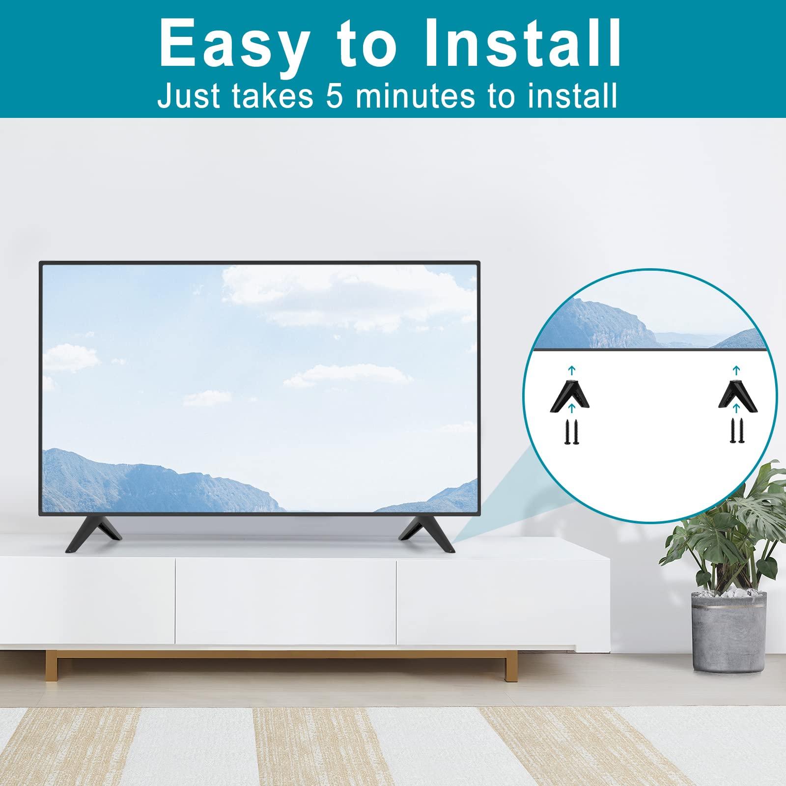 Rimous TV Stand Compatible with Samsung 32 inch Class FHD (1080P) Smart LED TVs, TV Stand Legs for Samsung TV Stands Base Replacement UN32J5205AF, Black