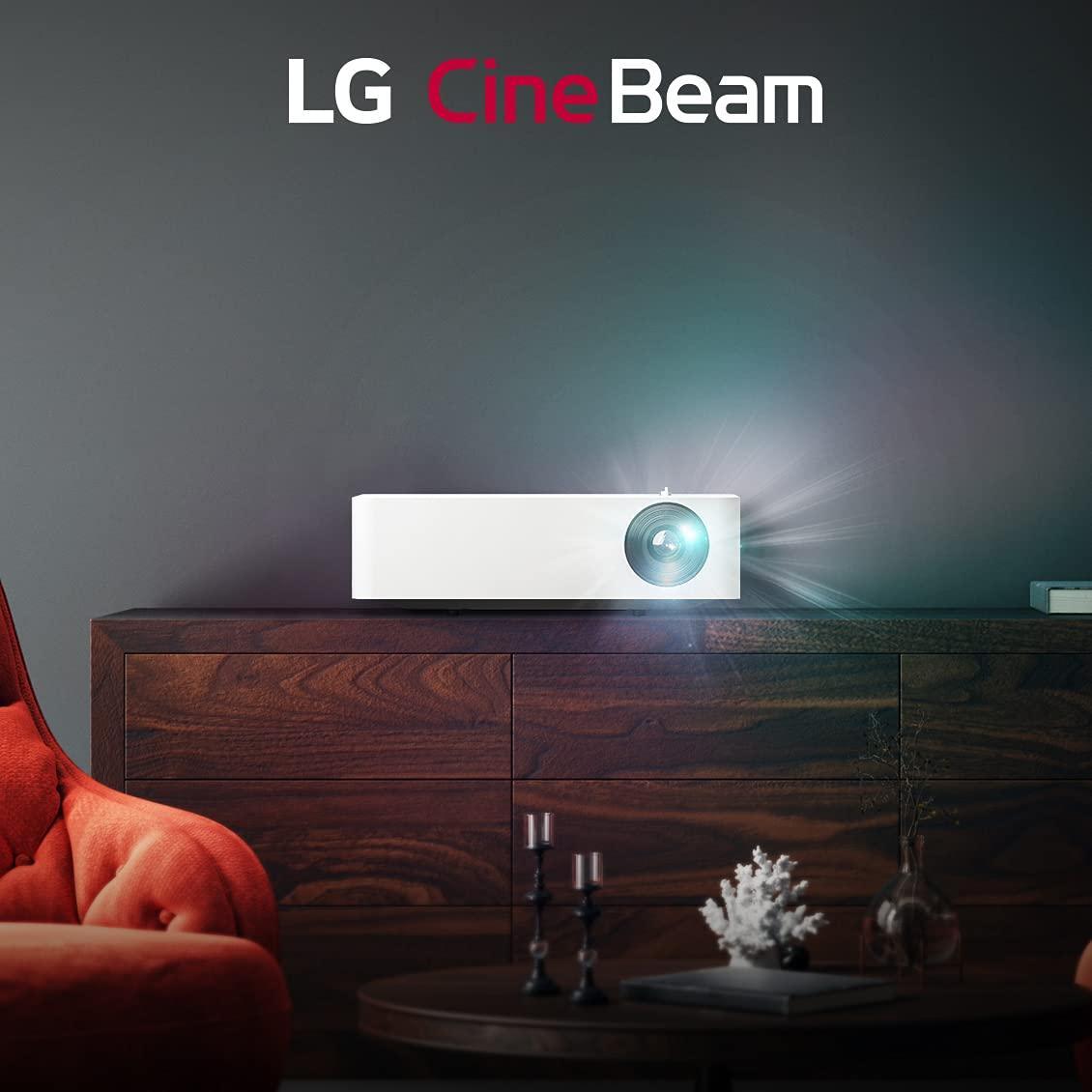 LG LG PF610P 120 Full HD (1920 x 1080) LED Portable Smart Home Theater CineBeam Projector, 1000 ANSI lumen, Disney+, YouTube, Apple TV and Wireless Mirroring with MiraCast