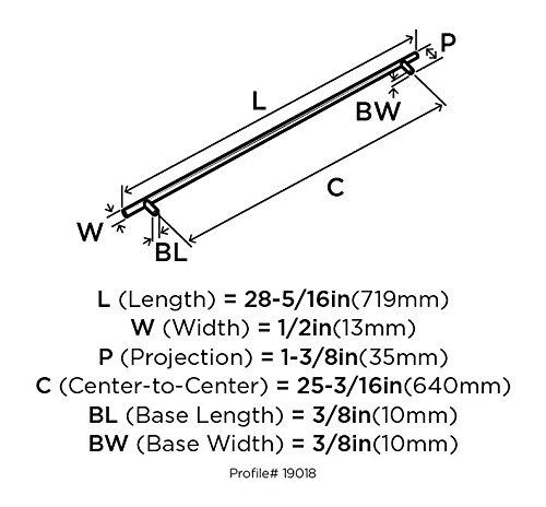 Amerock Amerock BP19018CBZ Bar Pulls 25-3/16 in (640 mm) Center-to-Center Caramel Bronze Cabinet Pull