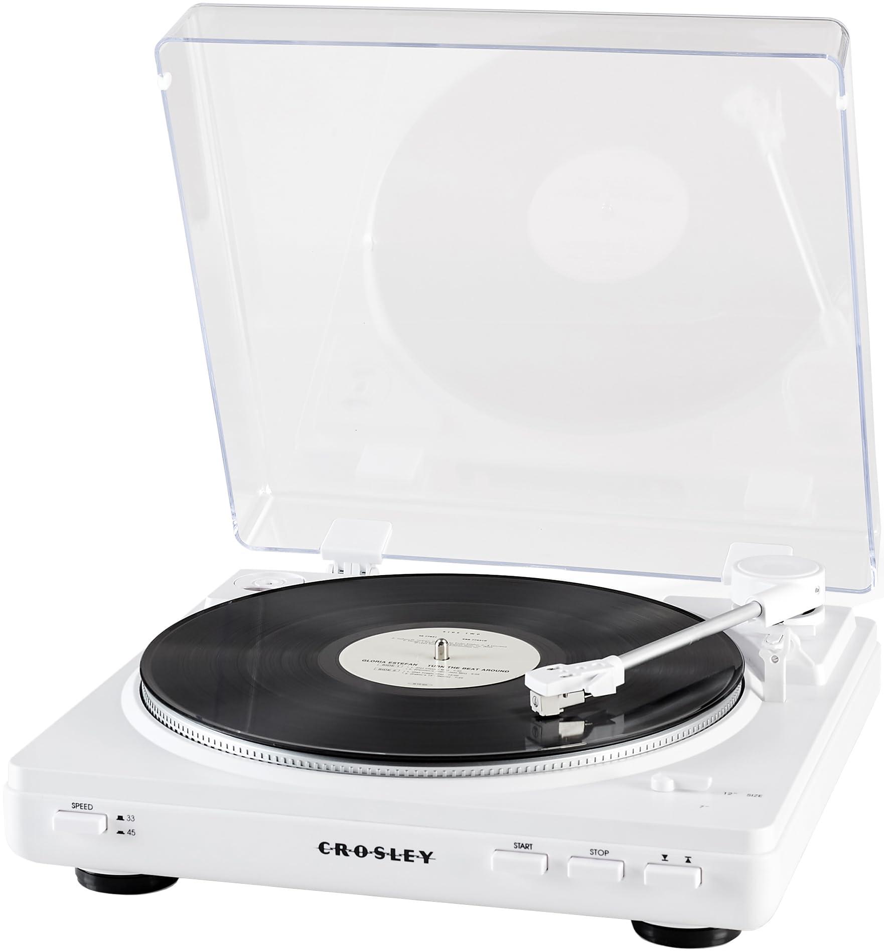 Crosley Crosley T400D-WH Fully Automatic Bluetooth 2-Speed Turntable Record Player with Built-in Preamp, White