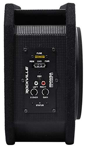 Rockville Rockville RMW8A, 8\" 800W Powered Truck Subwoofer, Class D Amp, Slim Ported Enclosure, Includes Remote Bass Knob, Perfect for Deep Bass in Compact Spaces