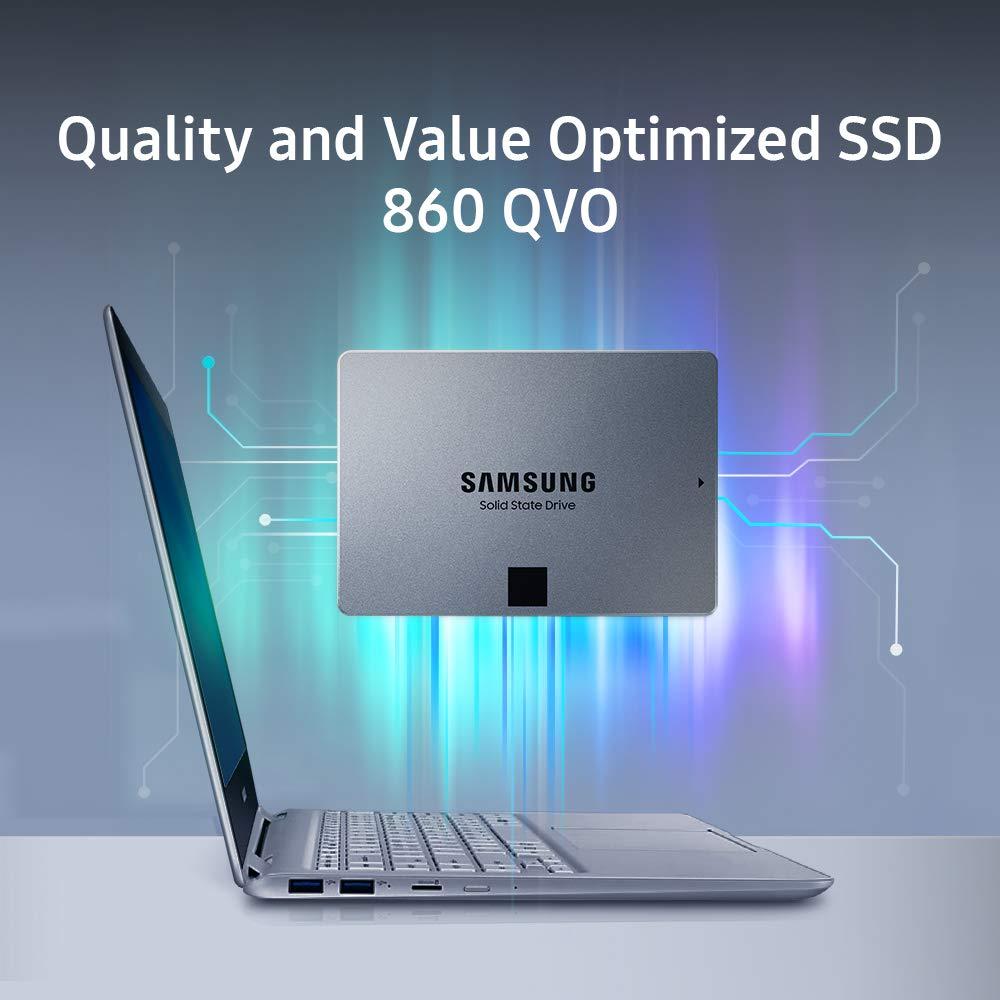 SAMSUNG Samsung 860 QVO SSD 4TB - 2.5 Inch SATA 3 Internal Solid State Drive with V-NAND Technology (MZ-76Q4T0B/AM), Gray