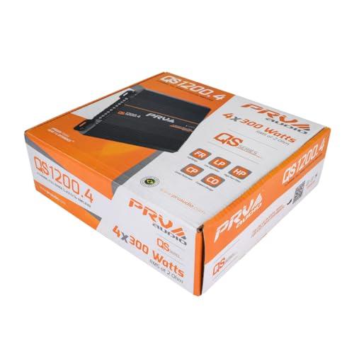 PRV AUDIO PRV Audio QS1200.4 2 Ohm Compact 4 Channel Car Audio Amplifier 4 x 310 Watts RMS at 2 Ohm - High Power Stereo 12 Volts Amp Class D Full Range Bridgeable