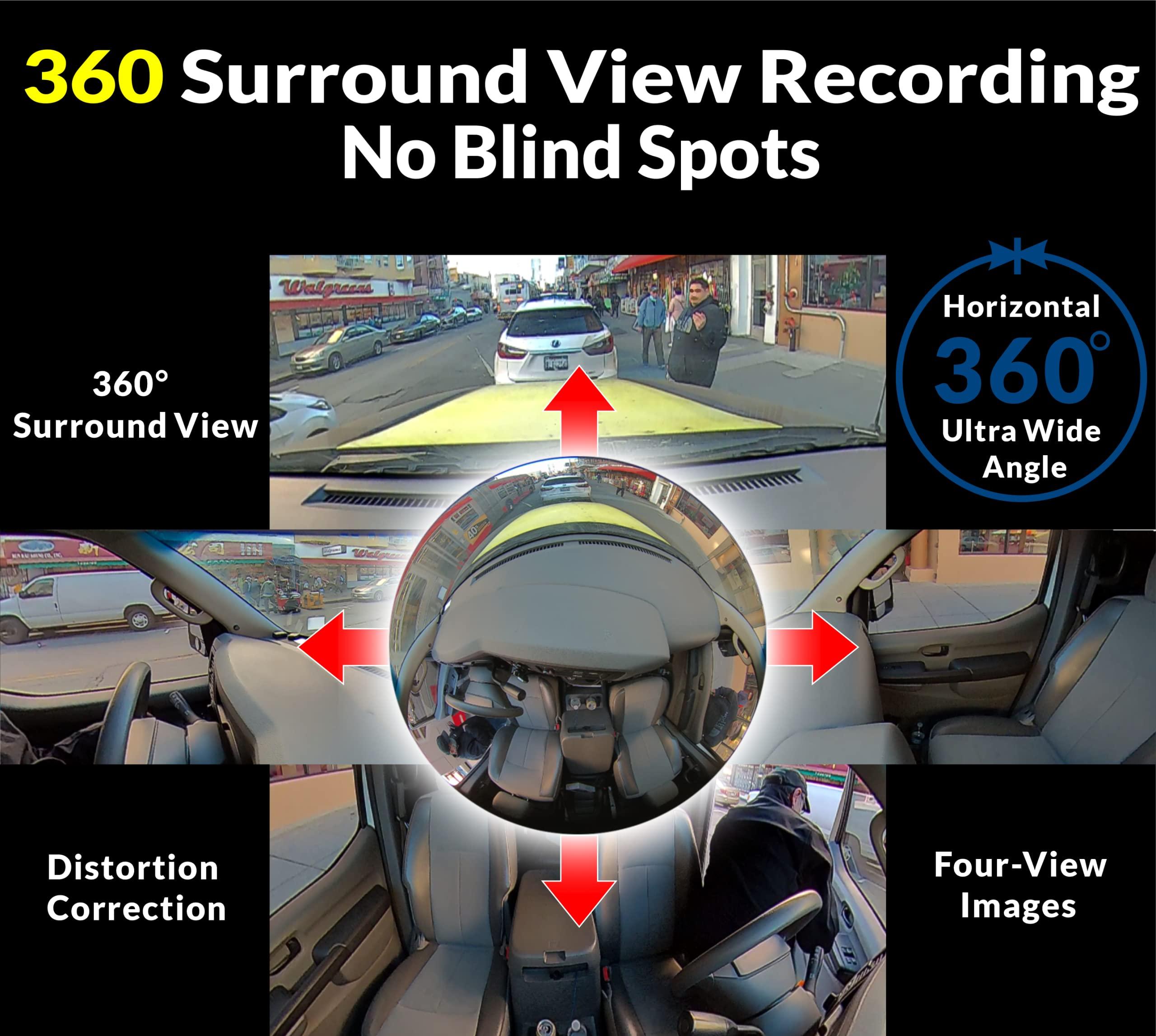 Rydeen RYDEEN TOMBO 360X Surround View 4K Dash Camera 10-inch Touchscreen Frameless Rearview Mirror with TFT Monitor w/Auto Brightness Day/Night, Backup Video-in, Backup Camera Included