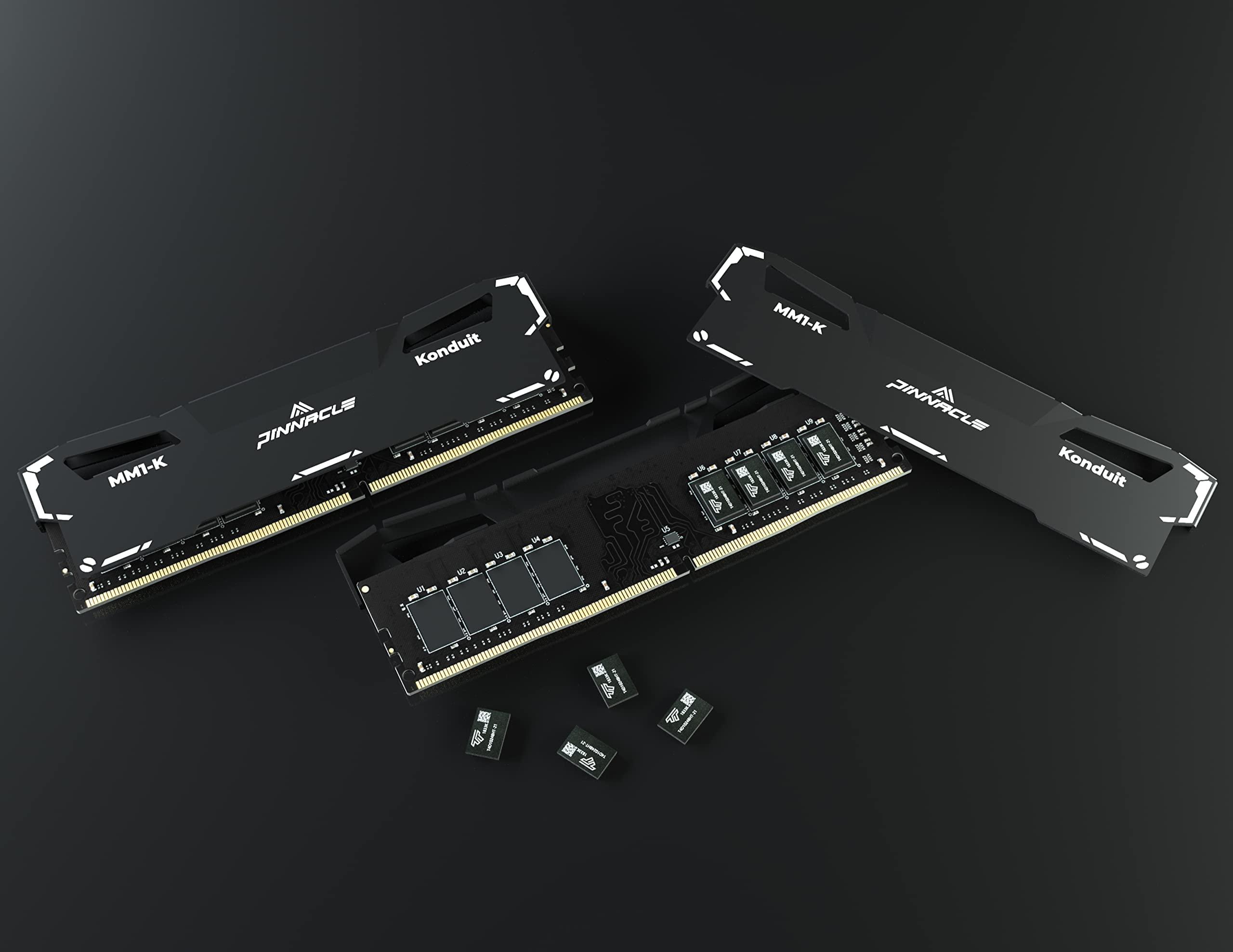 Timetec Timetec Pinnacle Konduit 32GB KIT(2x16GB) DDR4 3200MHz PC4-25600 CL16-18-18-38 XMP2.0 Overclocking 1.35V Dual Rank Compatible for AMD and Intel Desktop Gaming PC Memory Module - Black