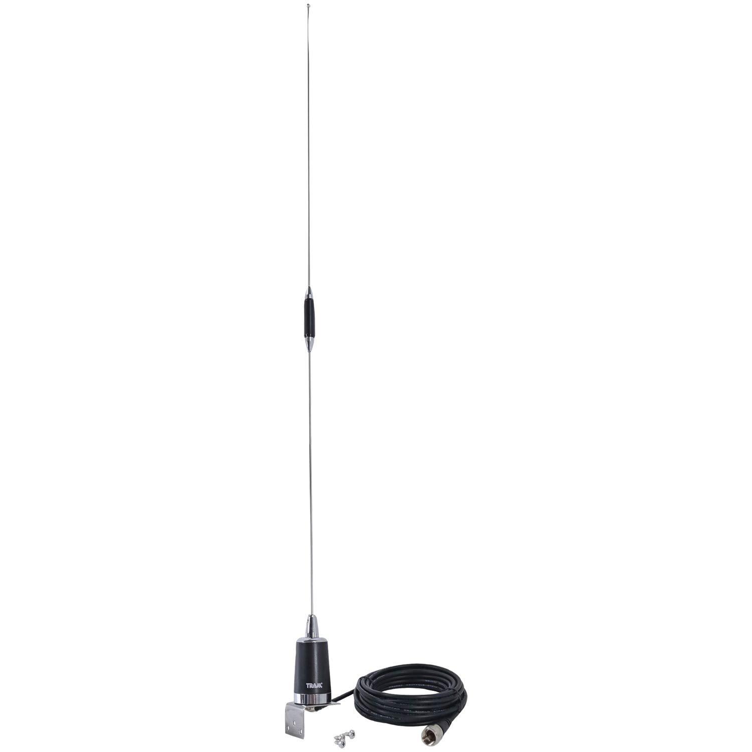 TRAM(R) Tram 10280 Pre-Tuned 144MHz148MHz VHF/430MHz450MHz UHF Dual-Band Amateur Trunk or Hole Mount Antenna Kit with PL-259 Connector