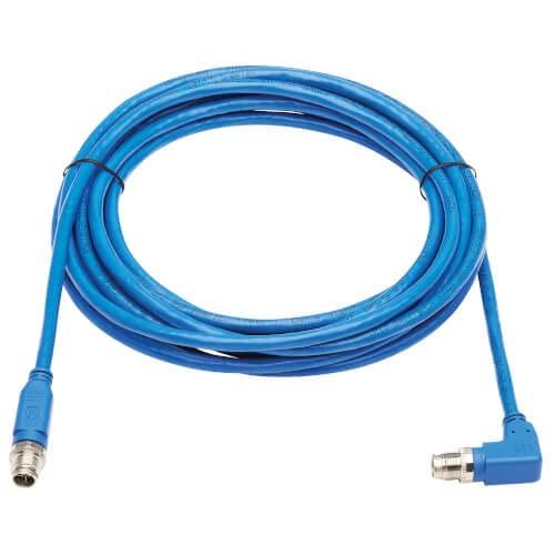 Tripp Lite Tripp Lite M12 X-Code Right-Angle Cat6 Ethernet Cable Blue (M/M), 1 Gbps, UTP, UL CMR-LP Certified for 60W PoE, Heavy-Duty IP68 Rating, 9.8 Feet / 3 Meters, (NM12-603-03M-BL)