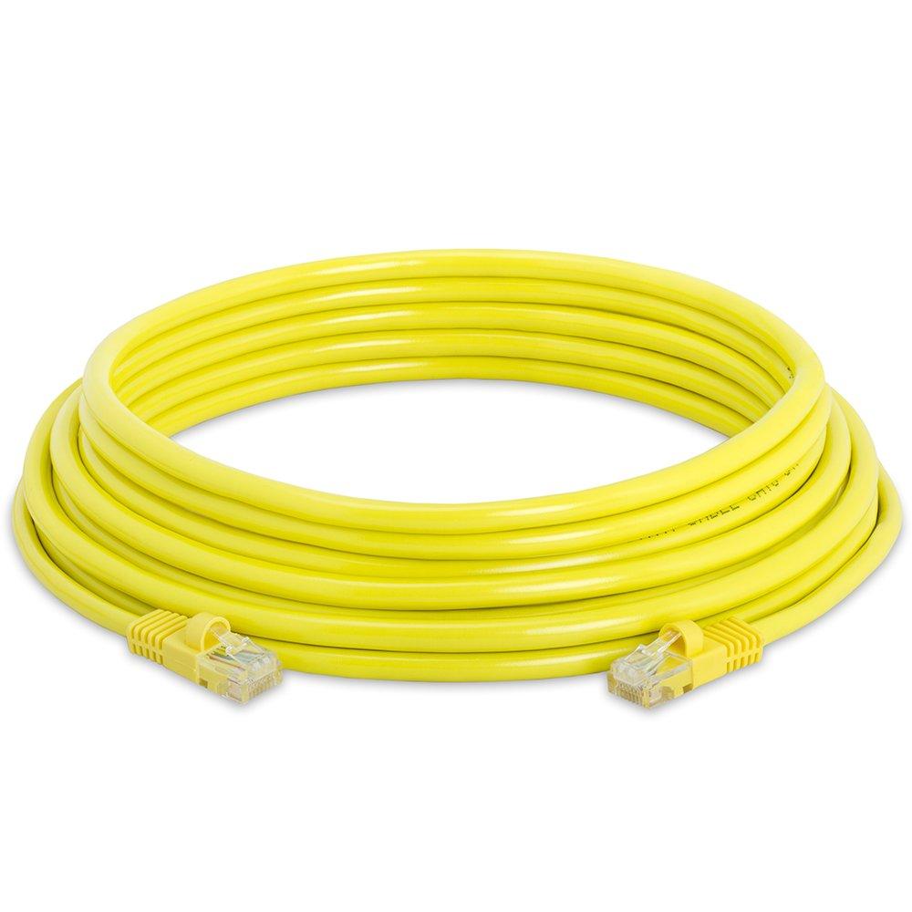 Cmple Cmple - Cat5e Ethernet Cable 25 ft, 350 MHz UTP Cat 5e Ethernet Patch Cable, 1Gbps Network LAN Cable, RJ45 Connectors, Compatible with PC, Laptop, Modem, Router, HDTV, Gaming Console - Yellow