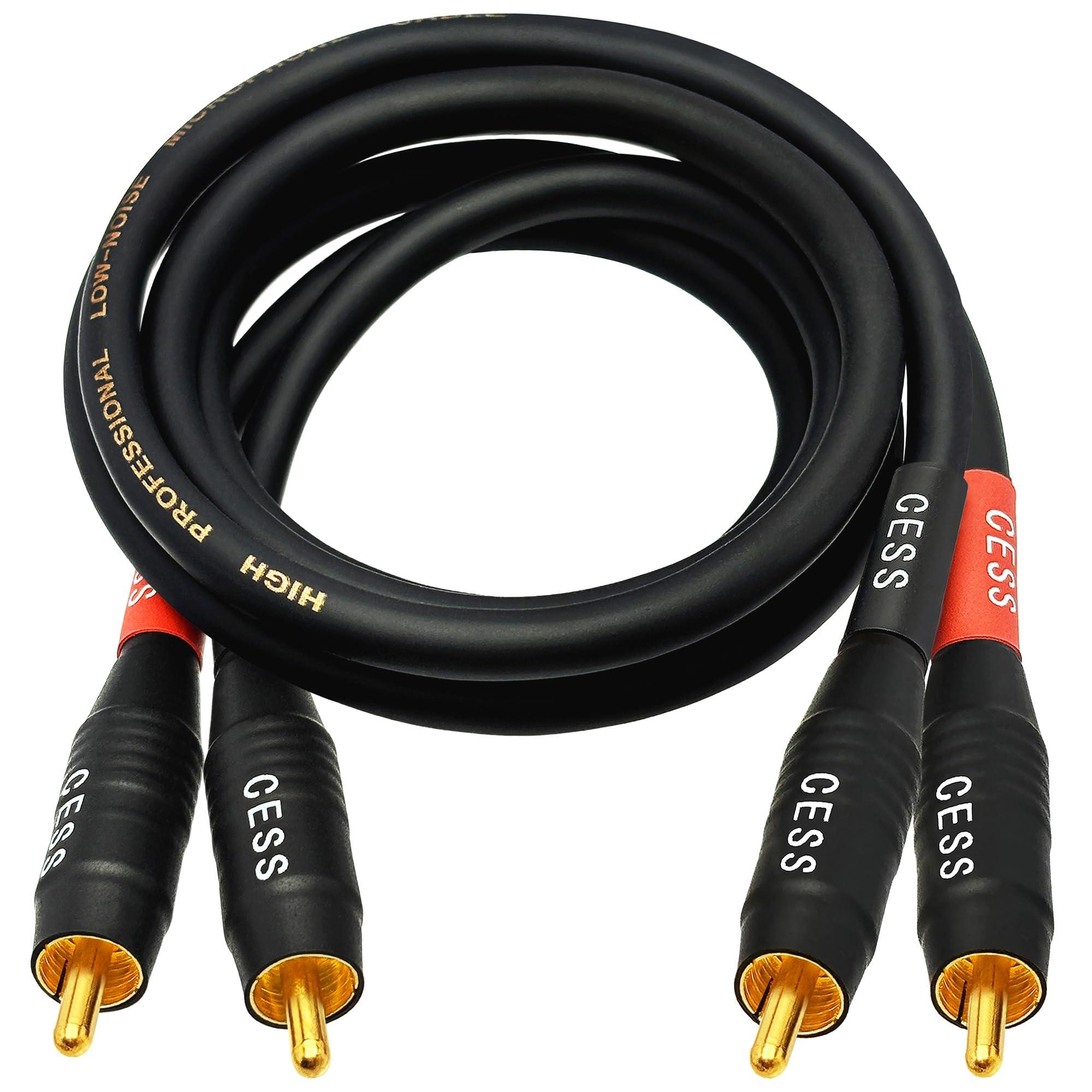 CNCESS CESS-075-2f Heavy Duty Waterproof RCA Cable, Phono Male to Male (2 FT)