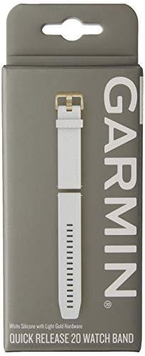 Garmin Garmin Quick Release Band, 20mm, White with Light Gold Hardware, Small/Medium